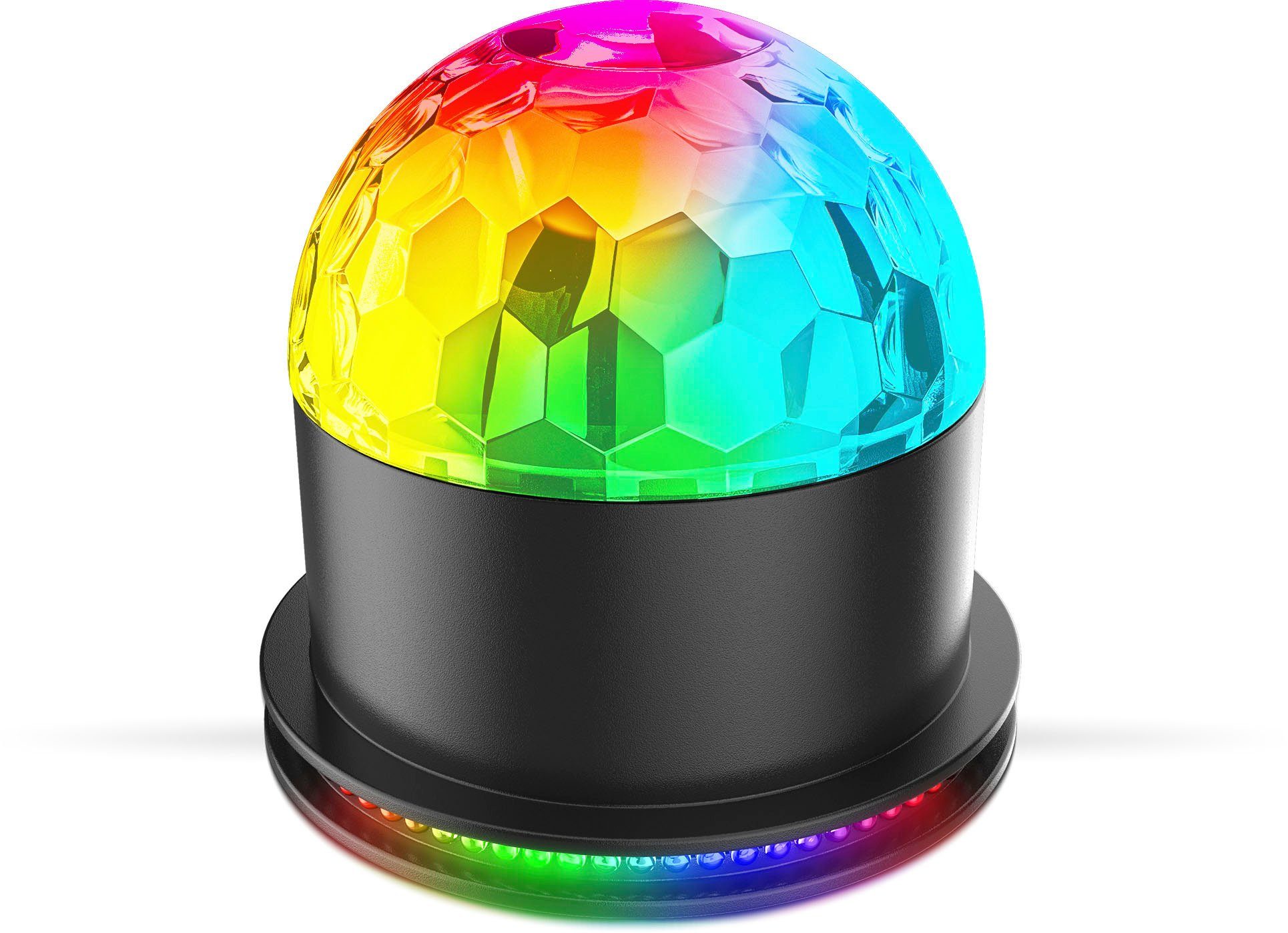 Musiksensor, B.K.Licht RGB Motivstrahler LED integriert, LED BK_GD1327 LED Partylicht, mit Farbwechsel, fest Discolicht, RGB, Tischlampe Partyleuchte, RGB,