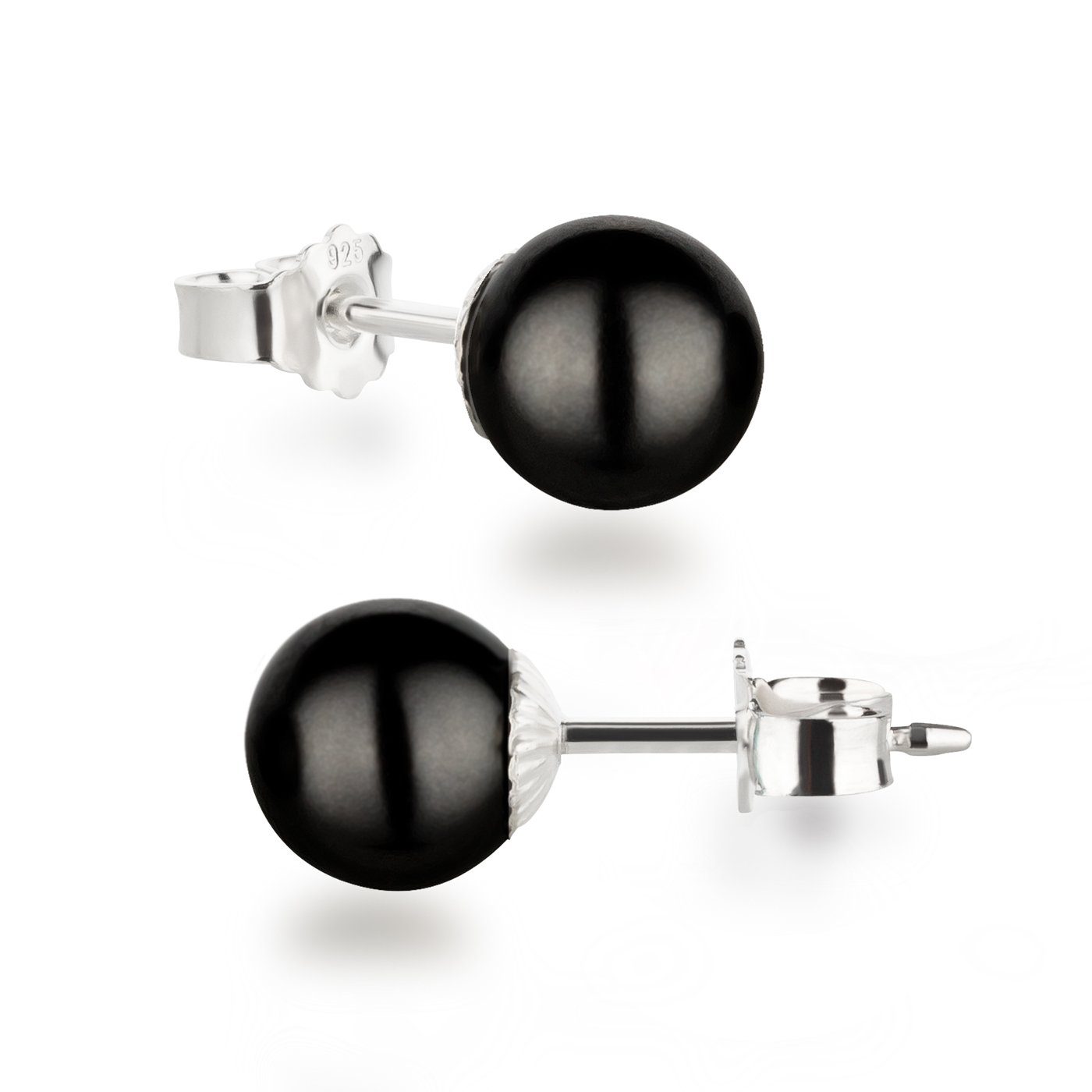 Bild von Schöner-SD Perlenohrringe Ohrstecker 8mm Perle, 925 Silber, Made in Germany