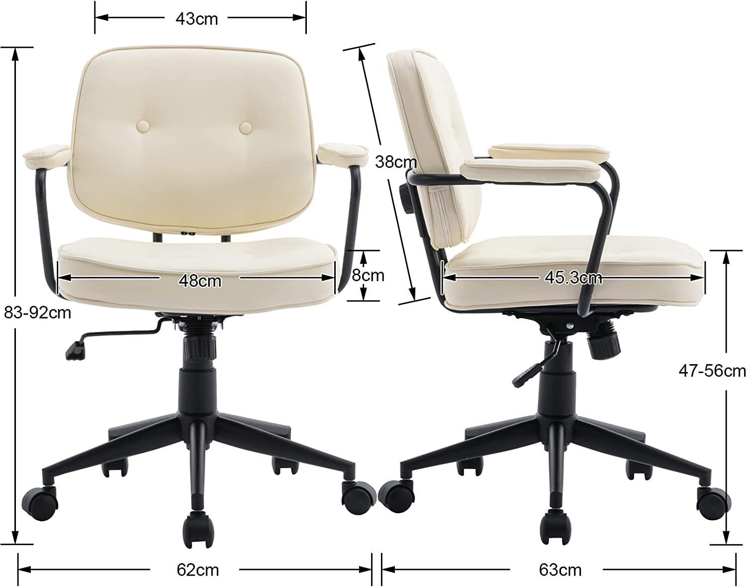 WAHSON OFFICE CHAIRS Bürostuhl Ledbezug Schreibtischstuhl höhenverstellbar günstig online kaufen