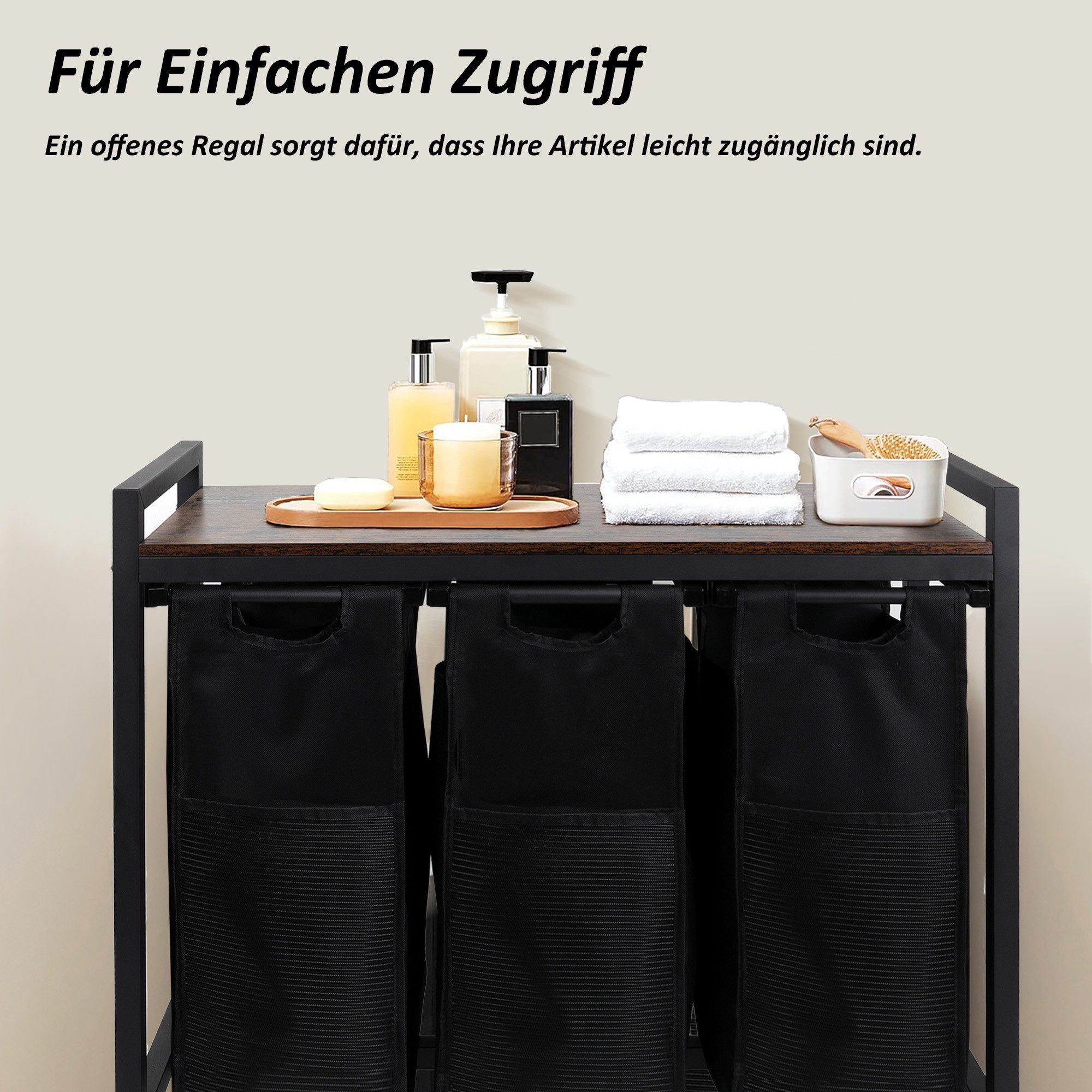 CALIYO Wäschekorb Wäschekorb 3 Fächer, Wäschesammler günstig online kaufen