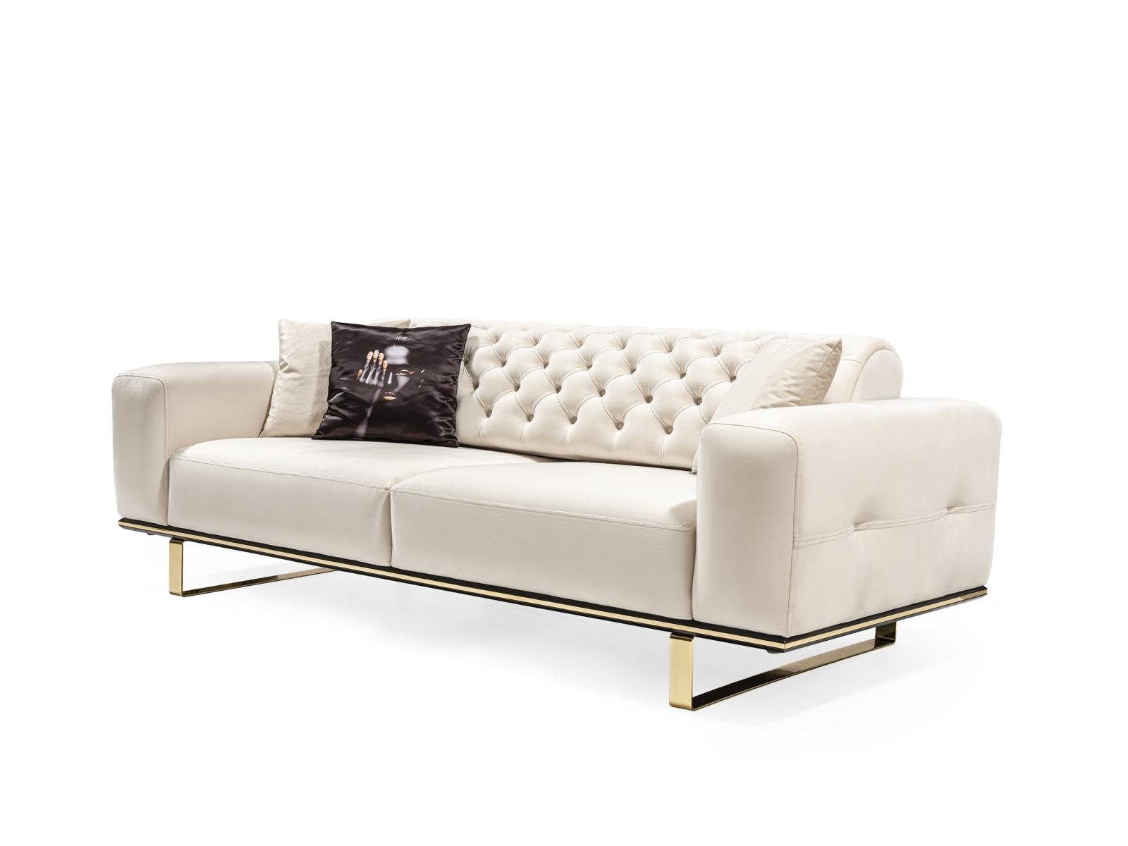 JVmoebel 3-Sitzer Sofa 3 Sitzer Designer Luxus Wohnzimmer Möbel Chesterfield Polster