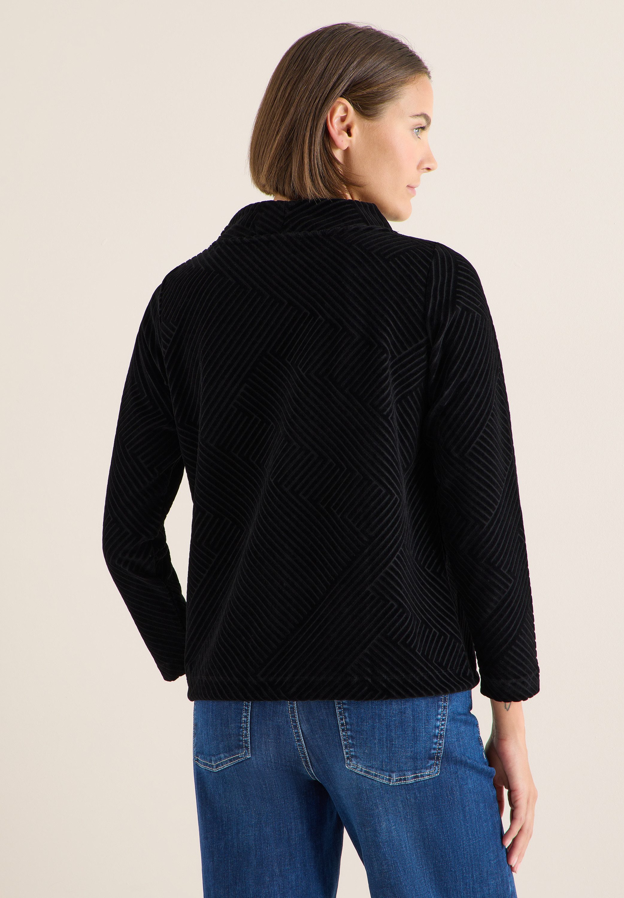 CECIL Langarmshirt mit Struktur-Muster