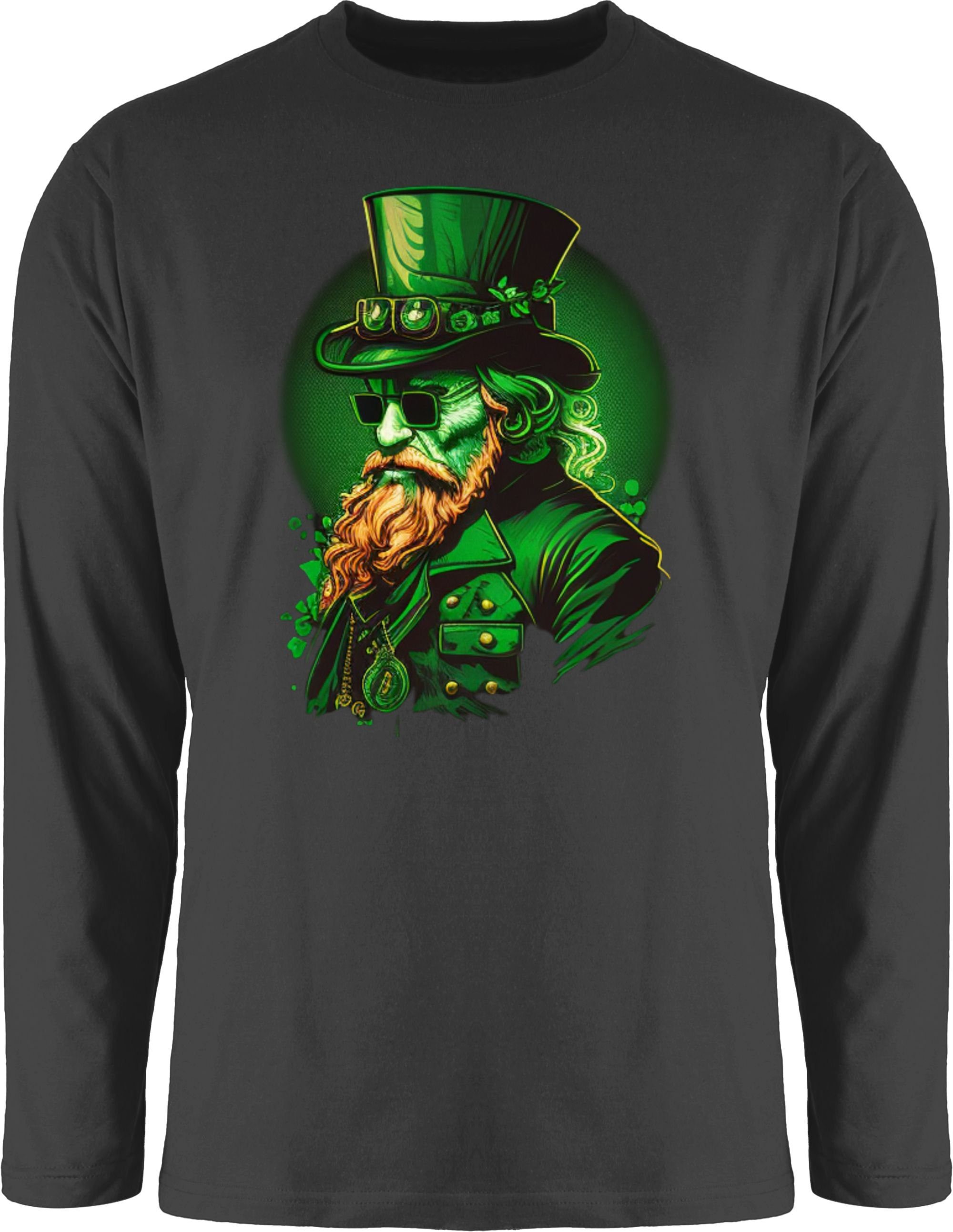 Shirtracer Rundhalsshirt Shamrock Irland Kobold Irische St. Patricks Day 1 Schwarz