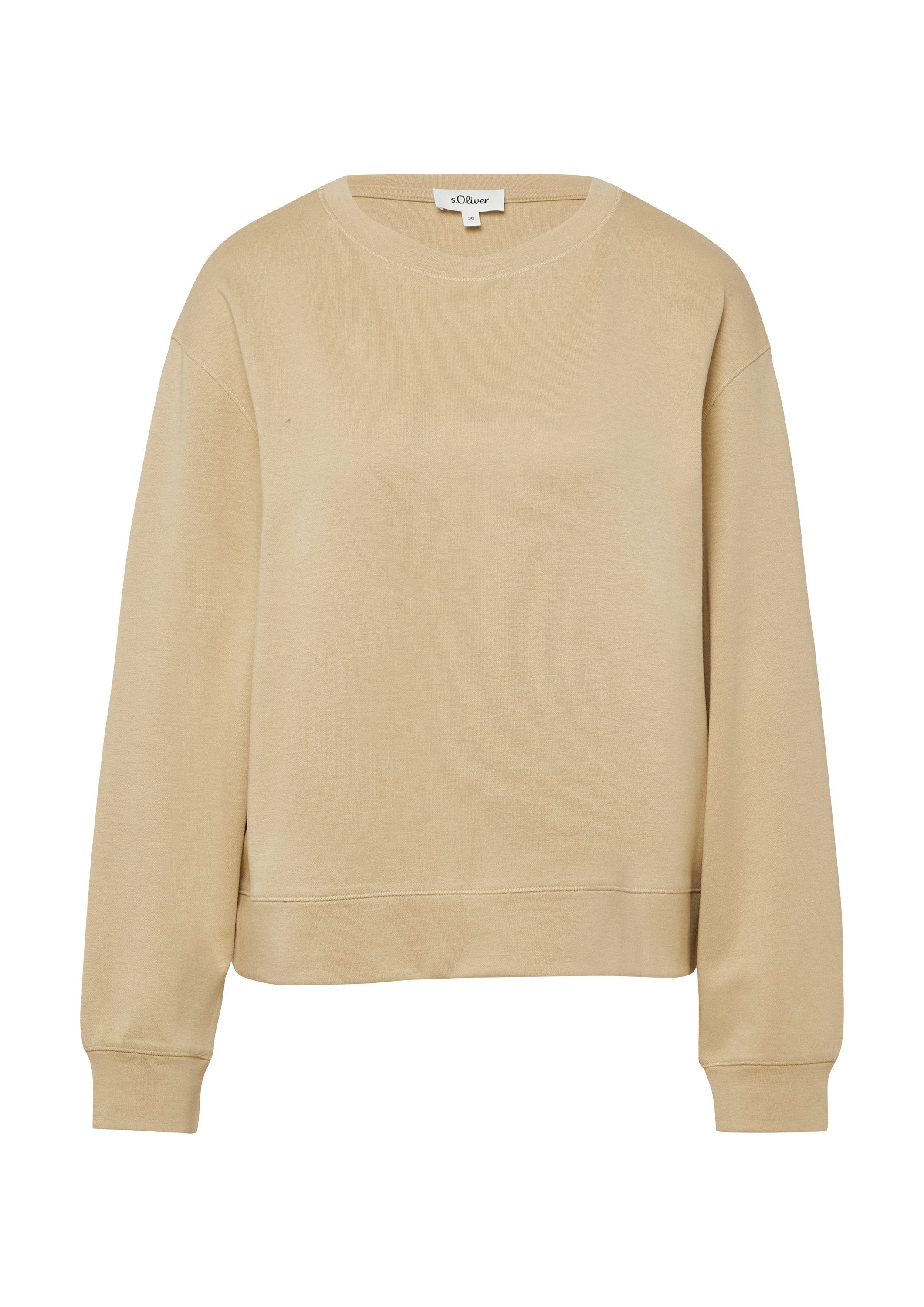 s.Oliver Sweatshirt Sweatshirt Verkürztes Sweatshirt im Relaxed Fit aus Baumwollmix