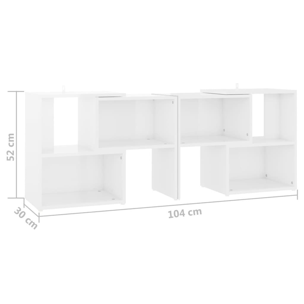 Hochglanz-Weiß furnicato 104x30x52cm TV-Schrank Holzwerkstoff