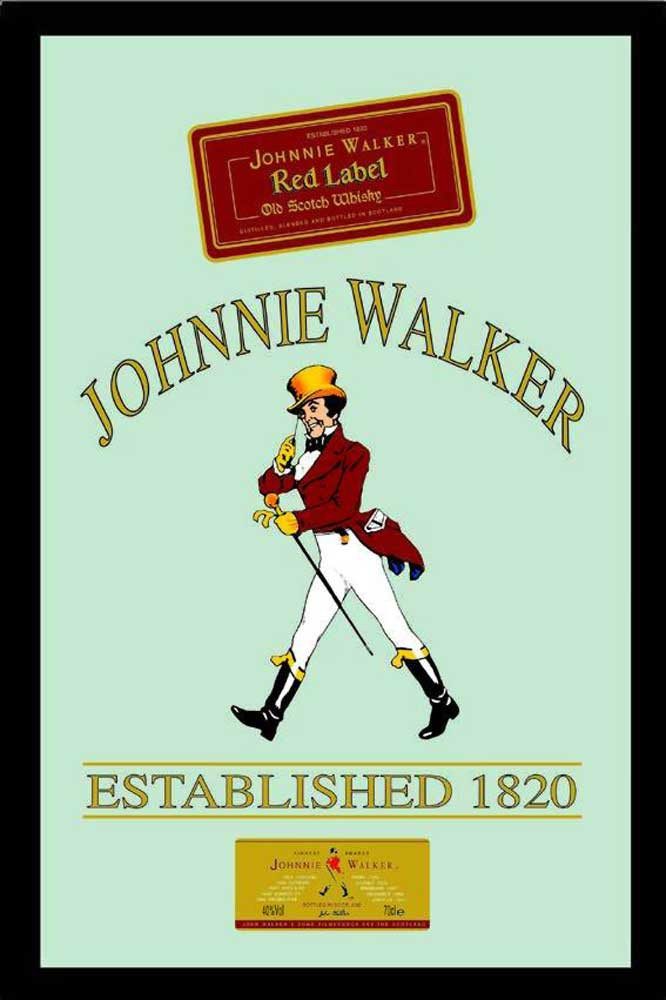 Dekospiegel KS4 Johnnie Walker - Whisky & Alkohol - Bedruckter Spiegel