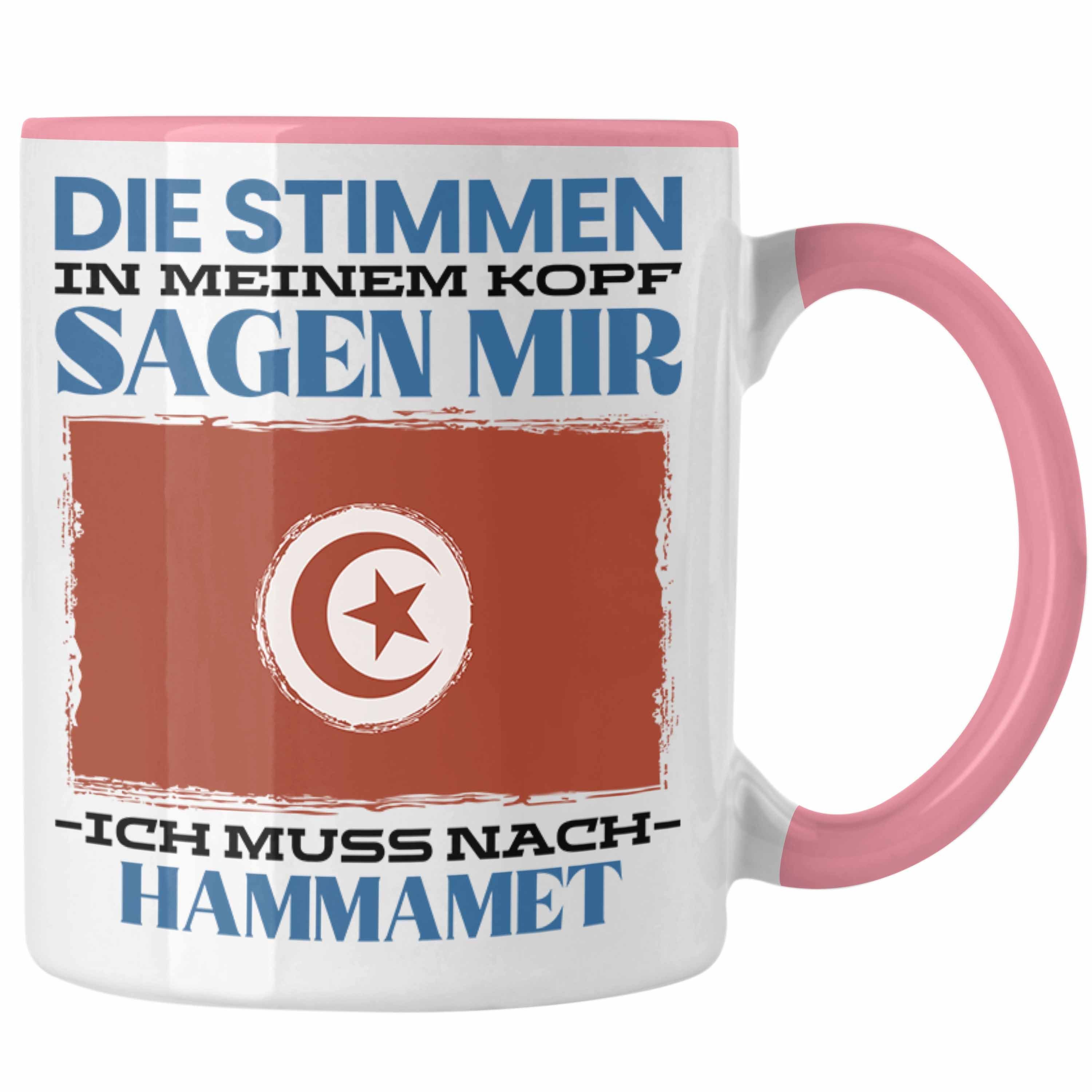 Trendation Tasse Hammamet Tasse Urlaub Heimat Geschenk Spruch Tunesien Geschenkidee Rosa | Teetassen