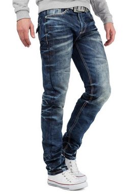 Cipo & Baxx Regular-fit-Jeans Herren Hose BA-CD328 mit auffälliger Waschung im Casual Look