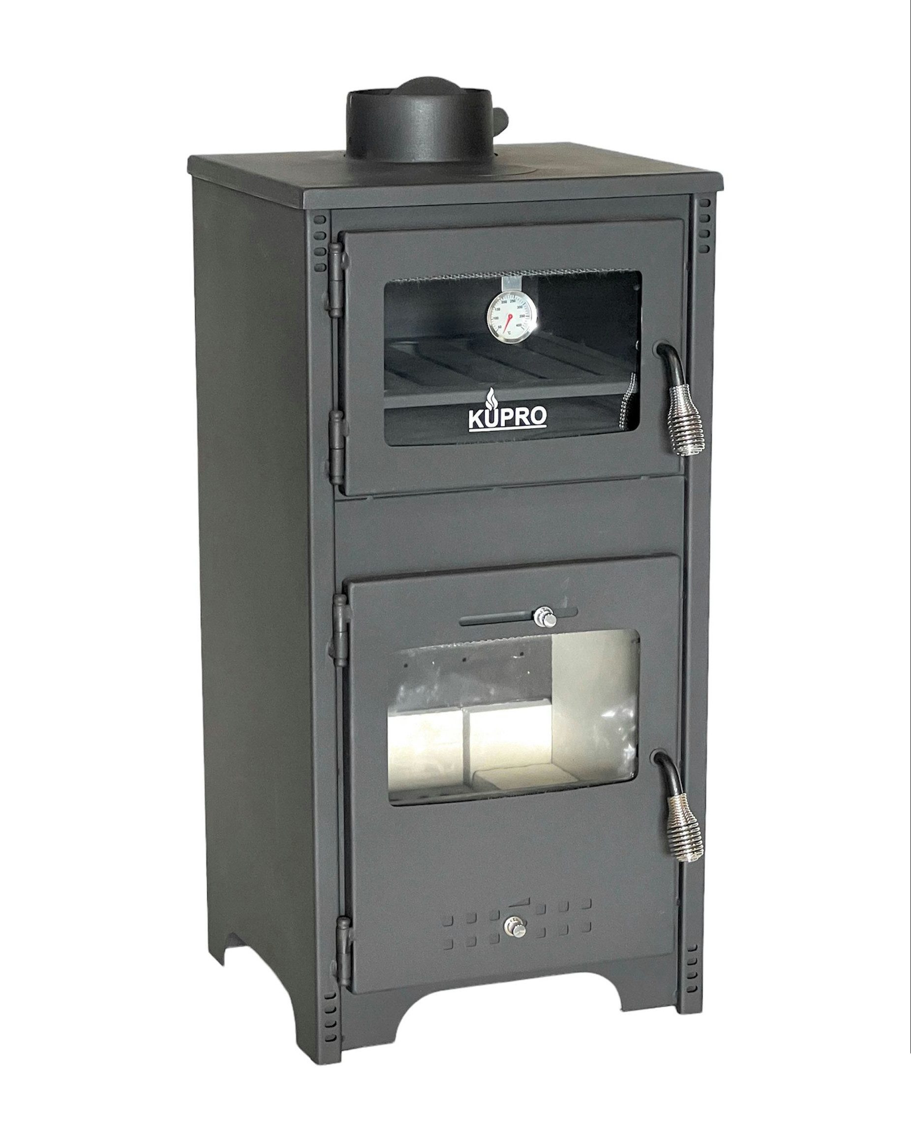 Kupro Email Ltd Kaminofen Kaminofen mit Backfach und Herdplatte Ever 2 Holzofen Kamin Ofen Holz