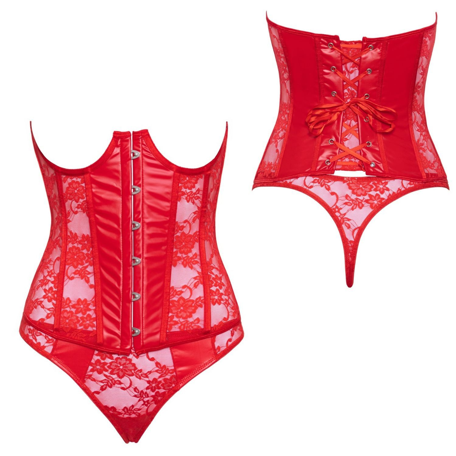Cottelli Bondage Corsage Cottelli brustfreie Corsage rot
