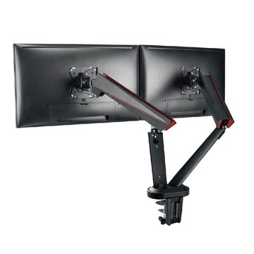 DELTACO Dual Monitor Spring-Assisted Pro Monitor Arm federunterstützt 17-32" Halterung, (Abnehmbares VESA- Plattendesign, inkl. 5 Jahre Herstellergarantie)