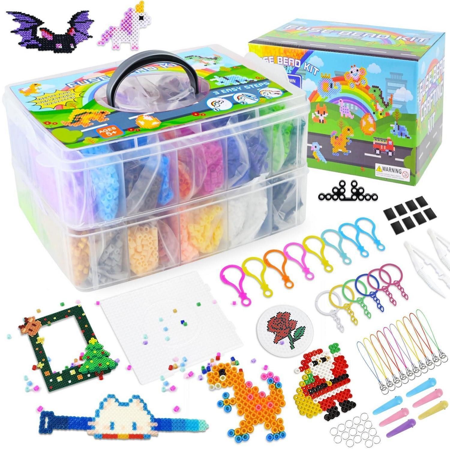 LuxusKollektion Bügelperlen Bügelperlen Set 18000 Stk. 38 Farben Zubehör, (18000-tlg)