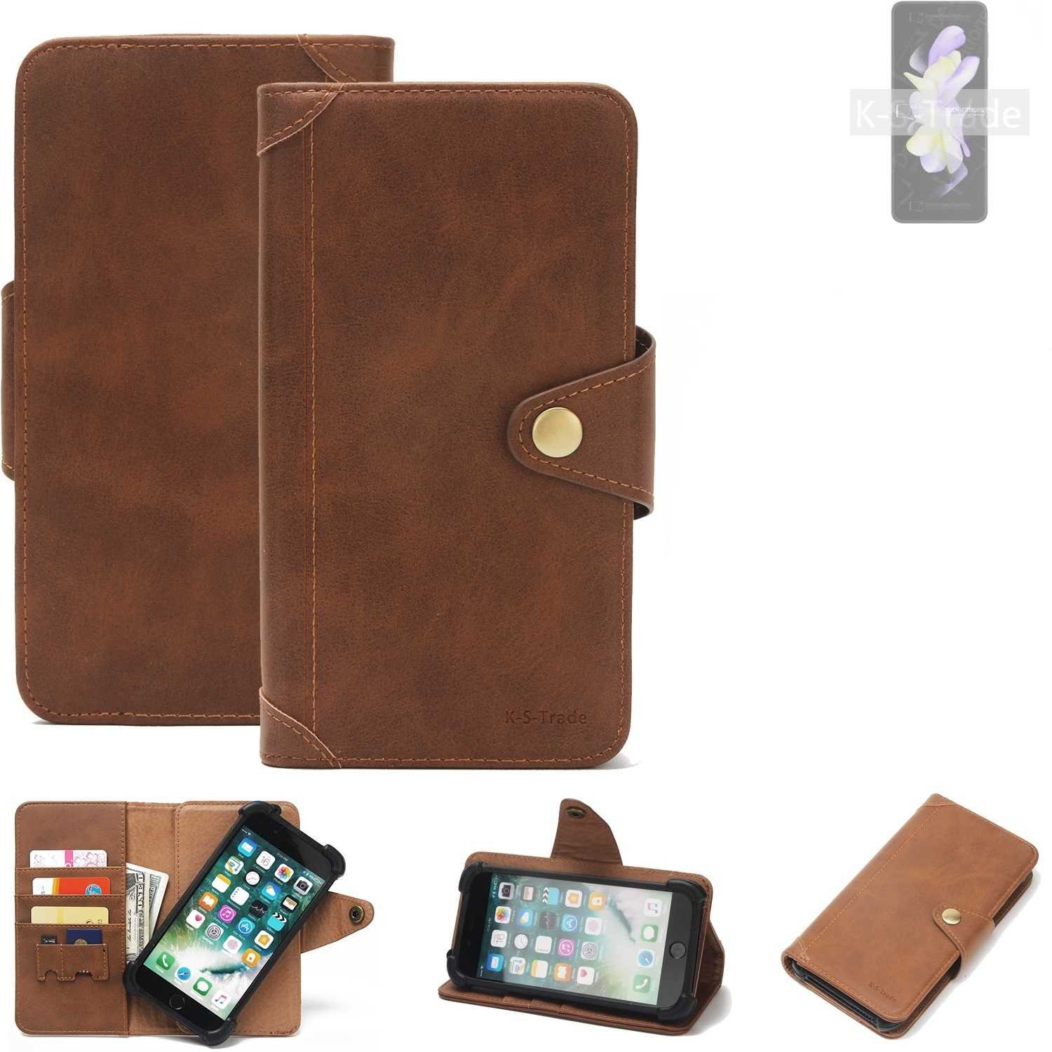 K-S-Trade Handyhülle für Samsung Galaxy Z Flip4, Handyhülle Schutz Hülle Walletcase Bookstyle Tasche Case