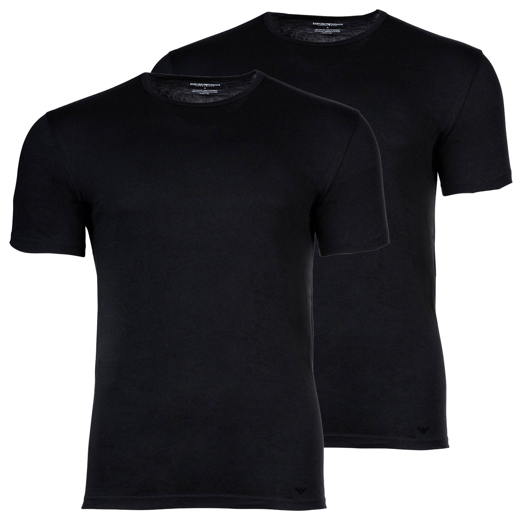 Emporio Armani T-Shirt Herren T-Shirt 2er Pack Baumwolle Pure Cotton (Packung, 2er Pack)