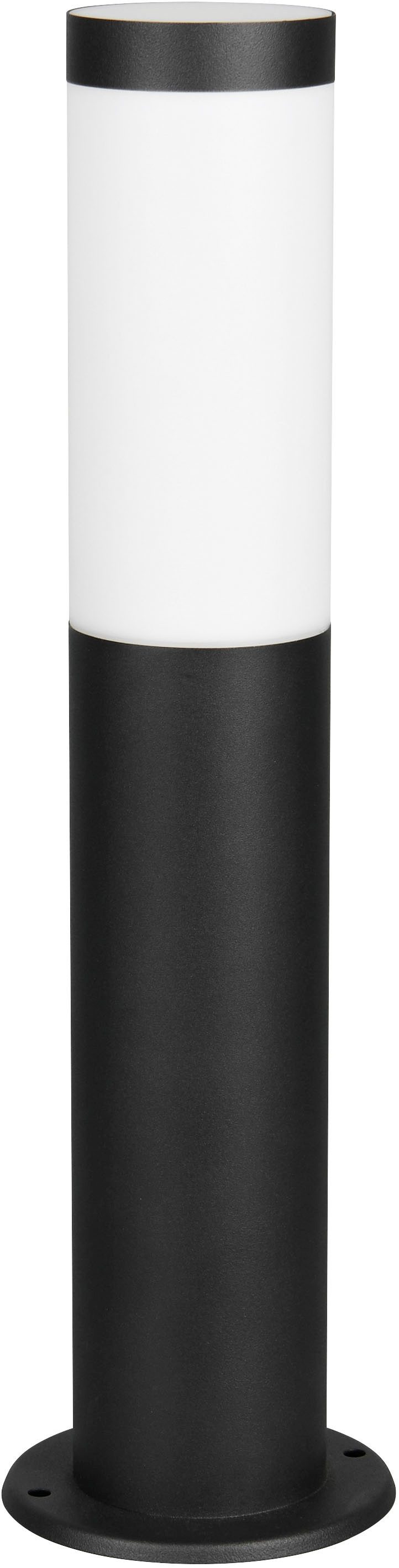 TRIO Leuchten Außen-Stehlampe TRIOTO, Pollerleuchte Höhe 45cm, Wegeleuchte Garten Terrasse Outdoor, Leuchtmittel wechselbar, warmweiß - kaltweiß, IP44, exkl 1x E27 max 25W, Edelstahl Garten Stehleuchte schwarz matt
