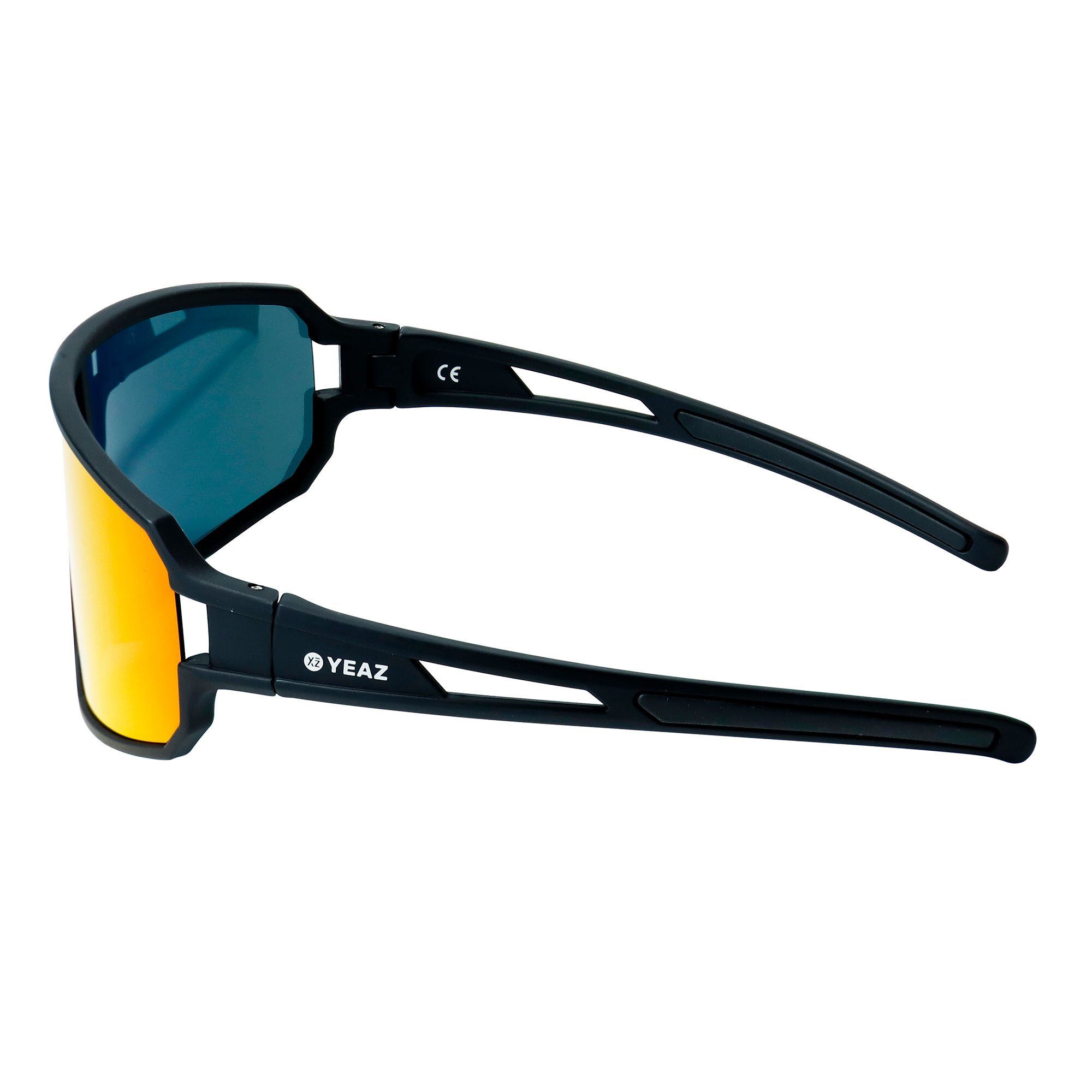 YEAZ Sportbrille SUNWAVE Sport-Sonnenbrille Black/Red, Guter Schutz bei optimierter Sicht