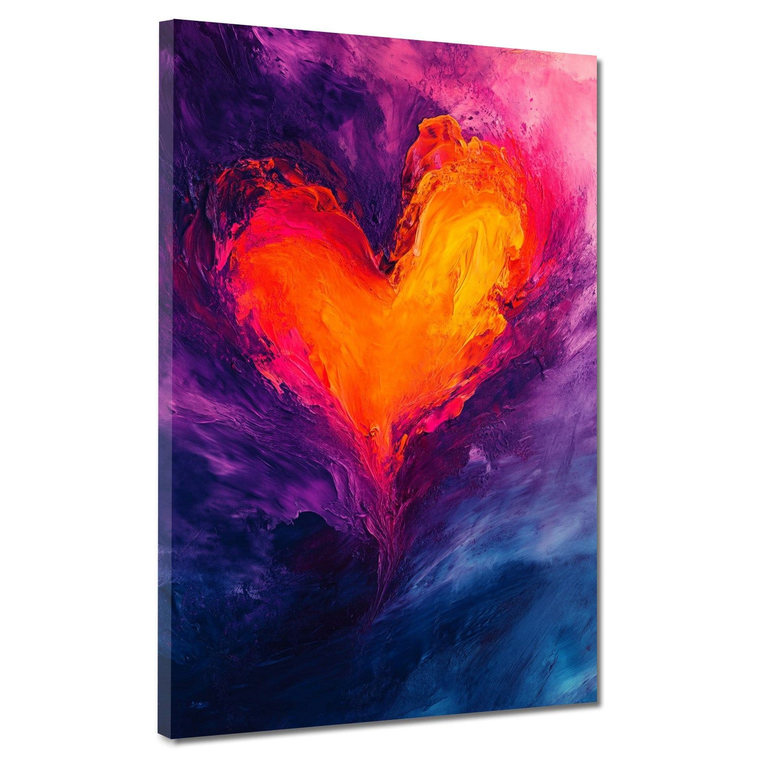 Artedinoi Leinwandbild Abstrakt Herz Flammen Liebe Leinwandbild Wandbild Kunstdruck XL Wandde, Herz in Flammen, abstrakt