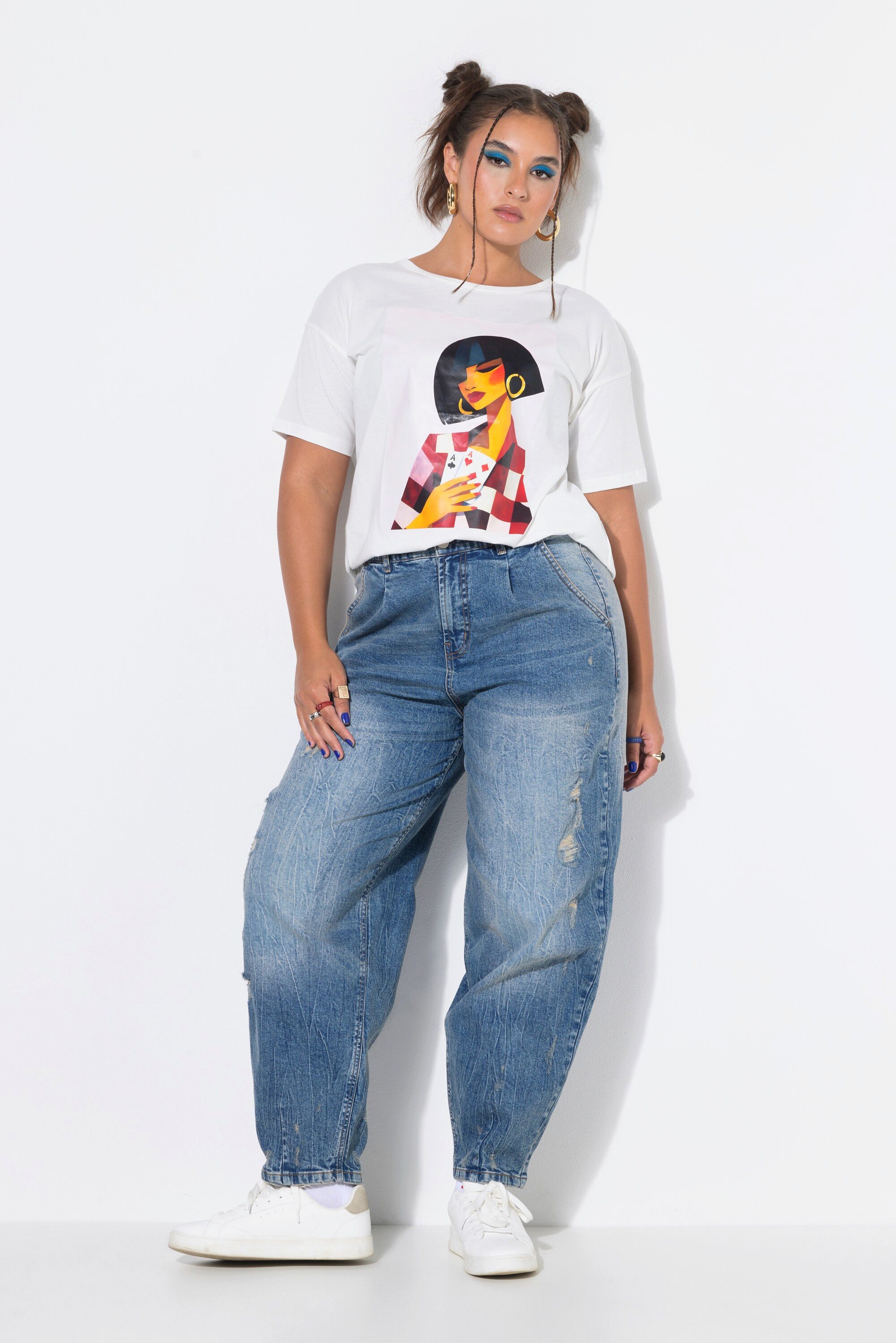 Studio Untold 5-Pocket-Jeans Ballon-Jeans High Waist Destroys 5-Pocket – Bild 4 von 4