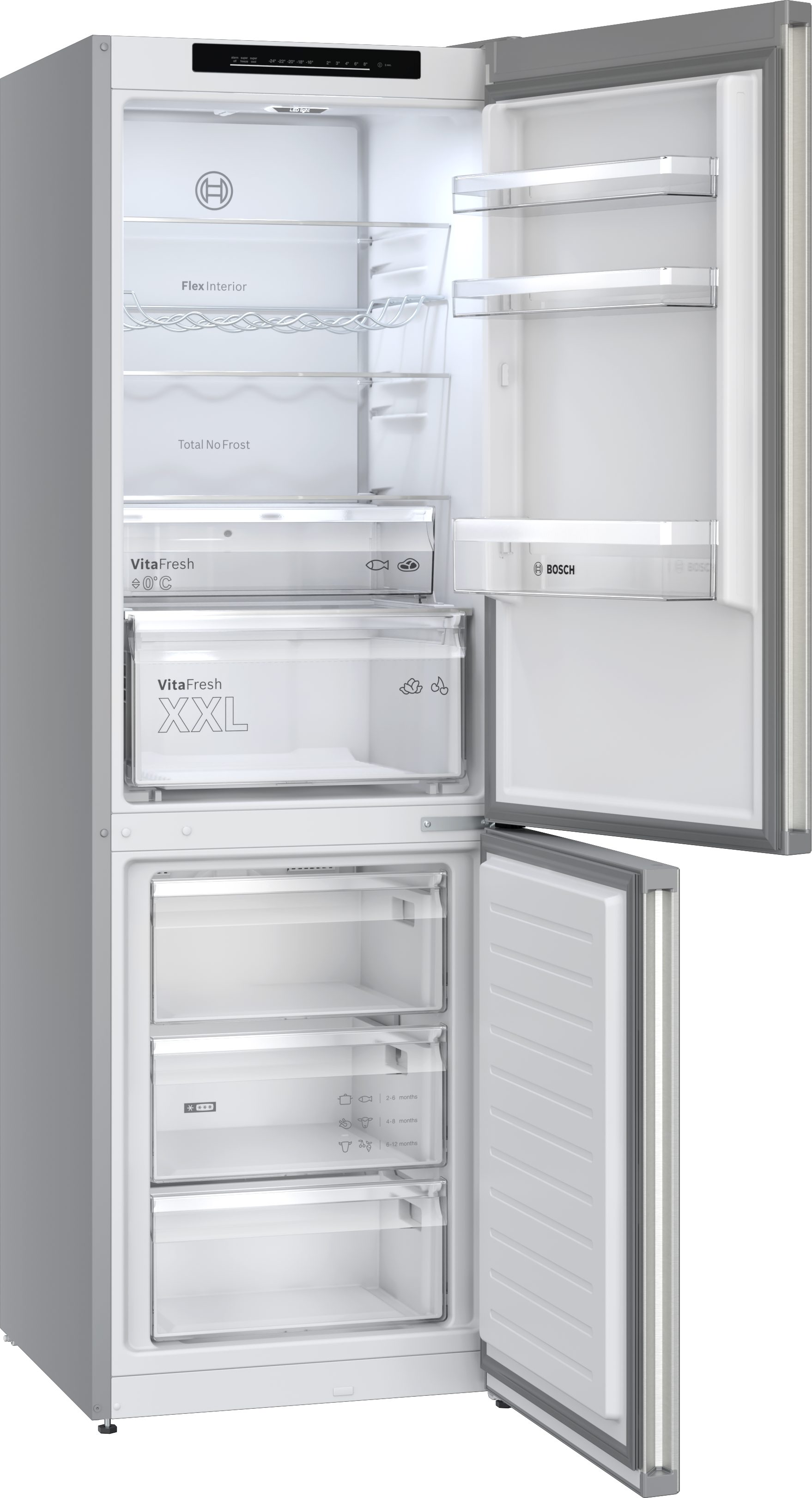 BOSCH Kühl-/Gefrierkombination Serie 4 KGN362LAF, 186 cm hoch, 60 cm breit