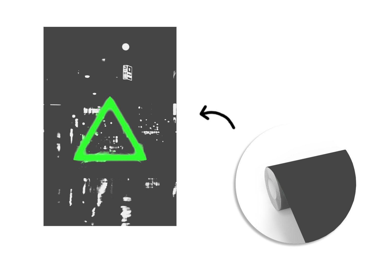MuchoWow Fototapete Controller - Spiele St), Tapete bedruckt, Dreieck, Matt, - Montagefertig Wandtapete für Vinyl Wohnzimmer, (3