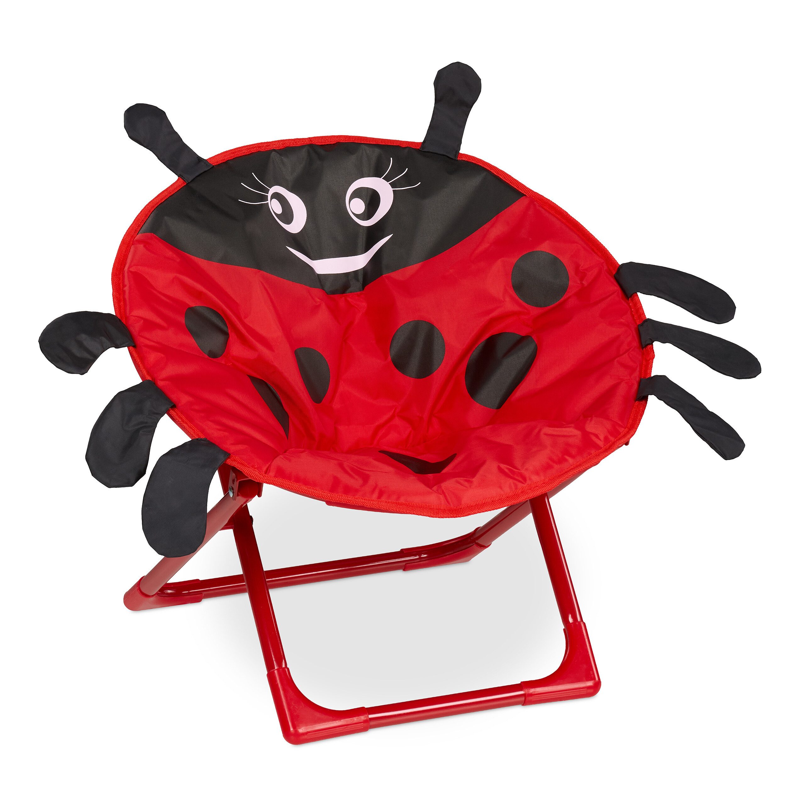 relaxdays Campingstuhl Faltbarer Moonchair für Kinder, Marienkäfer günstig online kaufen