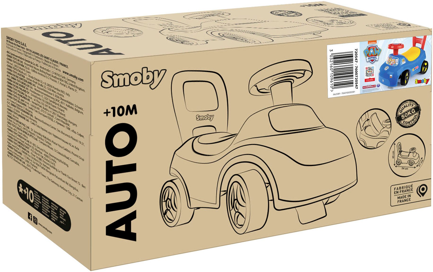 Smoby Rutscherauto Paw Patrol Rutschauto, auch als Lauflernhilfe nutzbar; Made in Europe