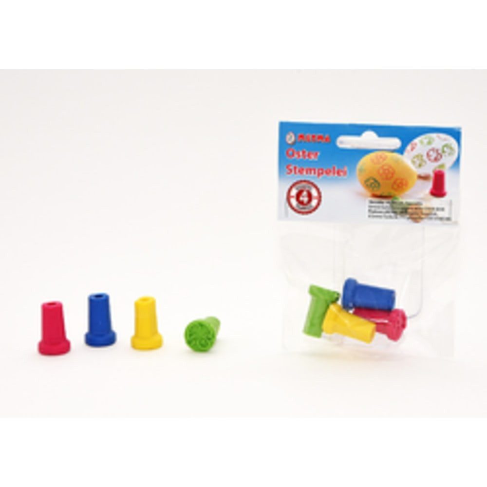 HundB Osterkarte 4er Ostereier Stempel Set - Bunt zum Dekorieren, Stempel Ostern Eier Dekoration Basteln Malen Verzieren Kinder Set