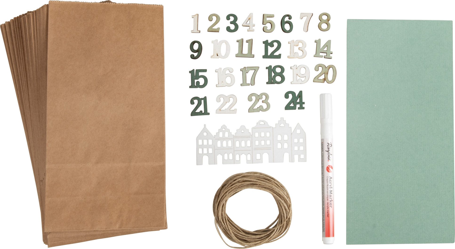 Rayher Kalender zum Selbstbasteln Nordic, 52 Teile