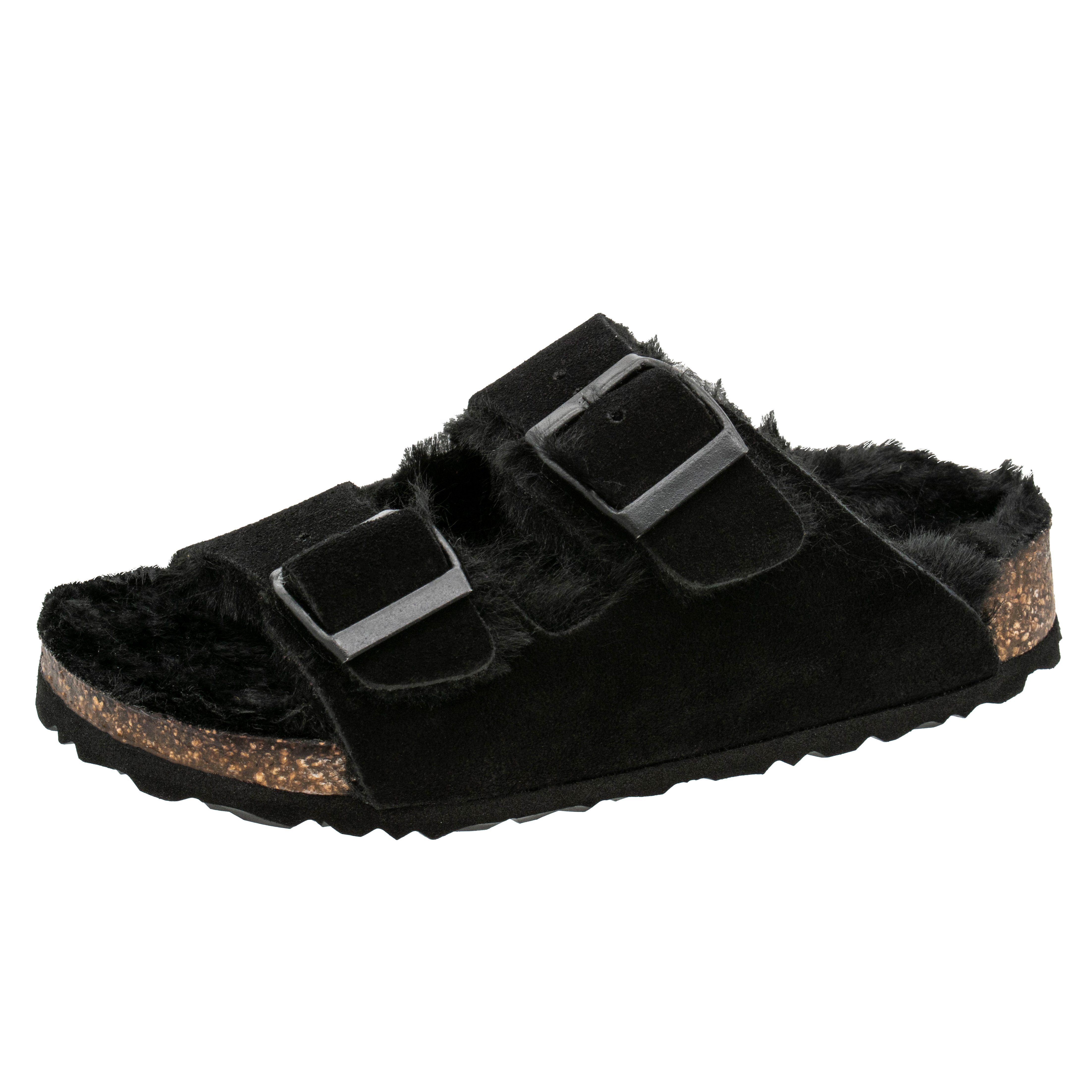 Fischer-Markenschuh Hawaii Pantolette mit Schnallen, aus Softlan (Synthetik), mit Warmfutter (Synthetik)