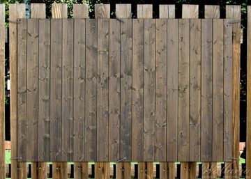 Wallario Sichtschutzzaunmatten »Holzpaneelen in grau braun - Holzmuster mit Maserung«
