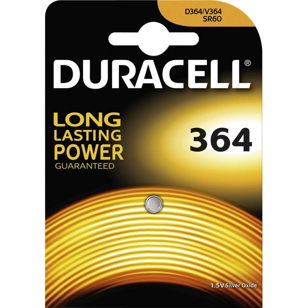 Duracell Duracell D364 Uhrenbatterie. Knopfzelle, (1.5 Volt V), Silber-Oxid-Technologie