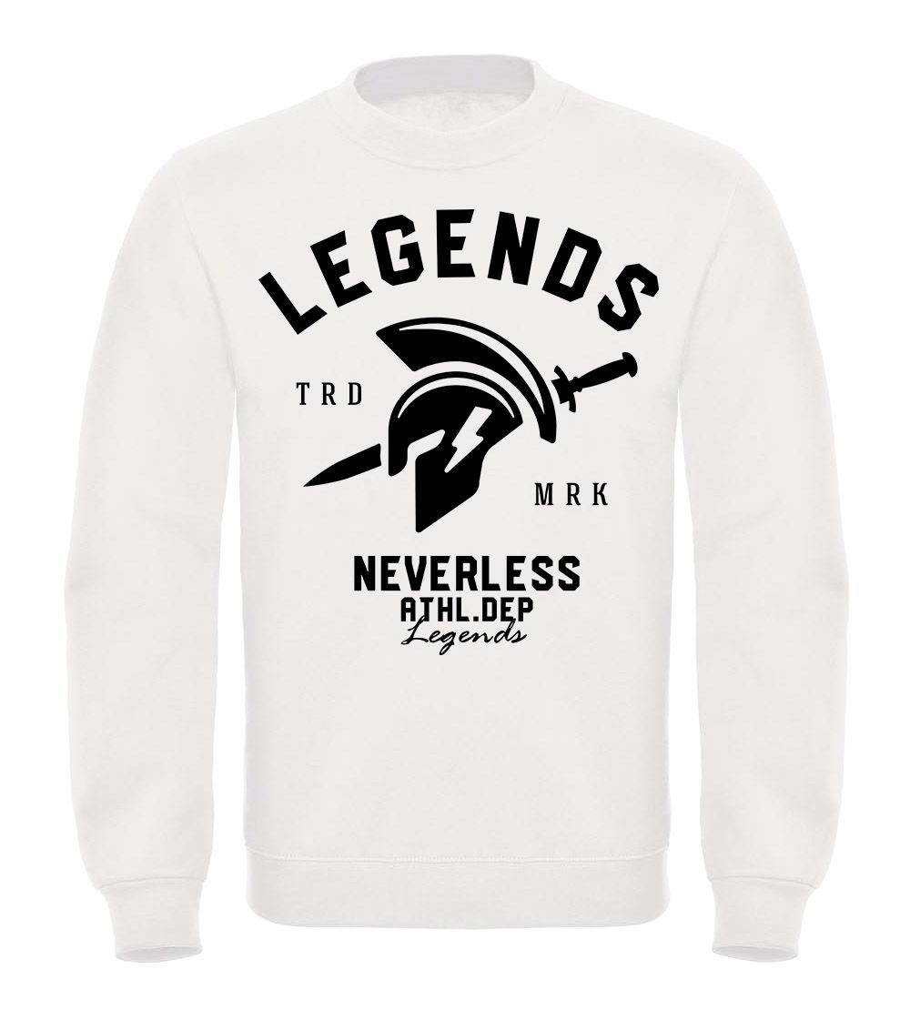 Sweatshirt Neverless Gladiator Gym Fitness Cooles Neverless® Legends Sparta Athletics weiß Herren Sport T-Shirt