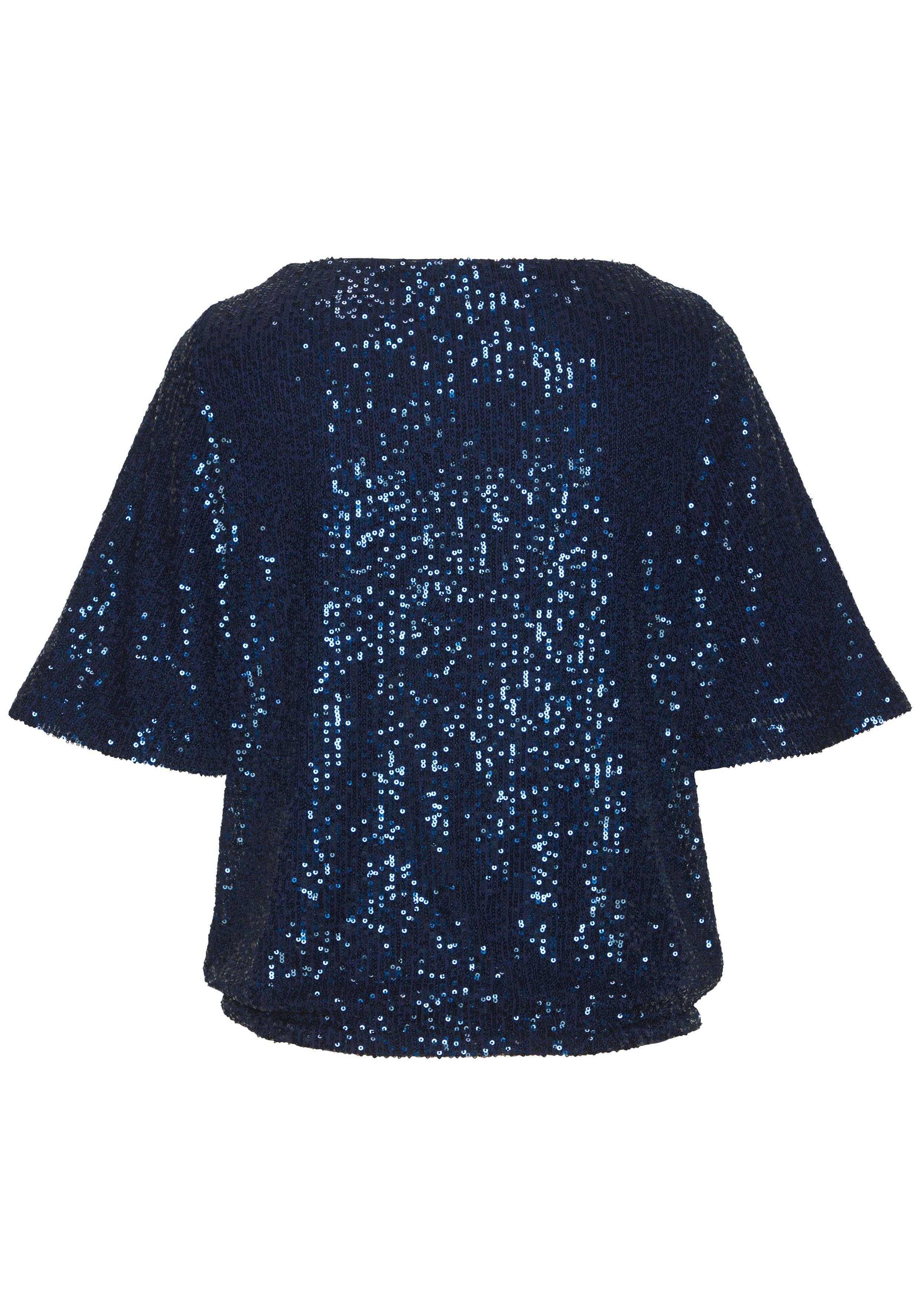 LASCANA Paillettenshirt mit weiten Ärmeln, festliches Glitzershirt, Partyshirt