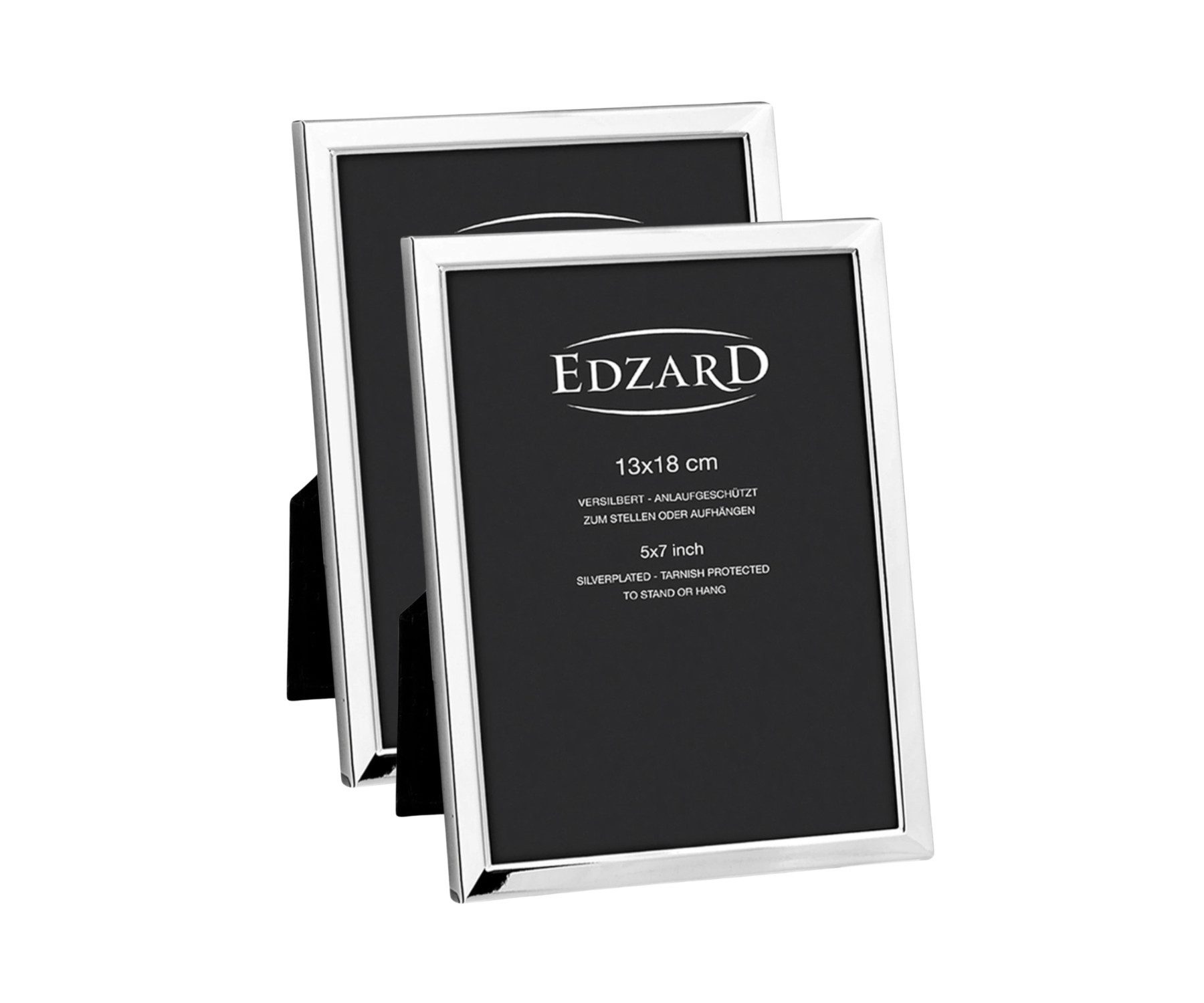 EDZARD Bilderrahmen Bergamo, 2er Set, edel versilbert, anlaufgeschützt, 2 Aufhänger