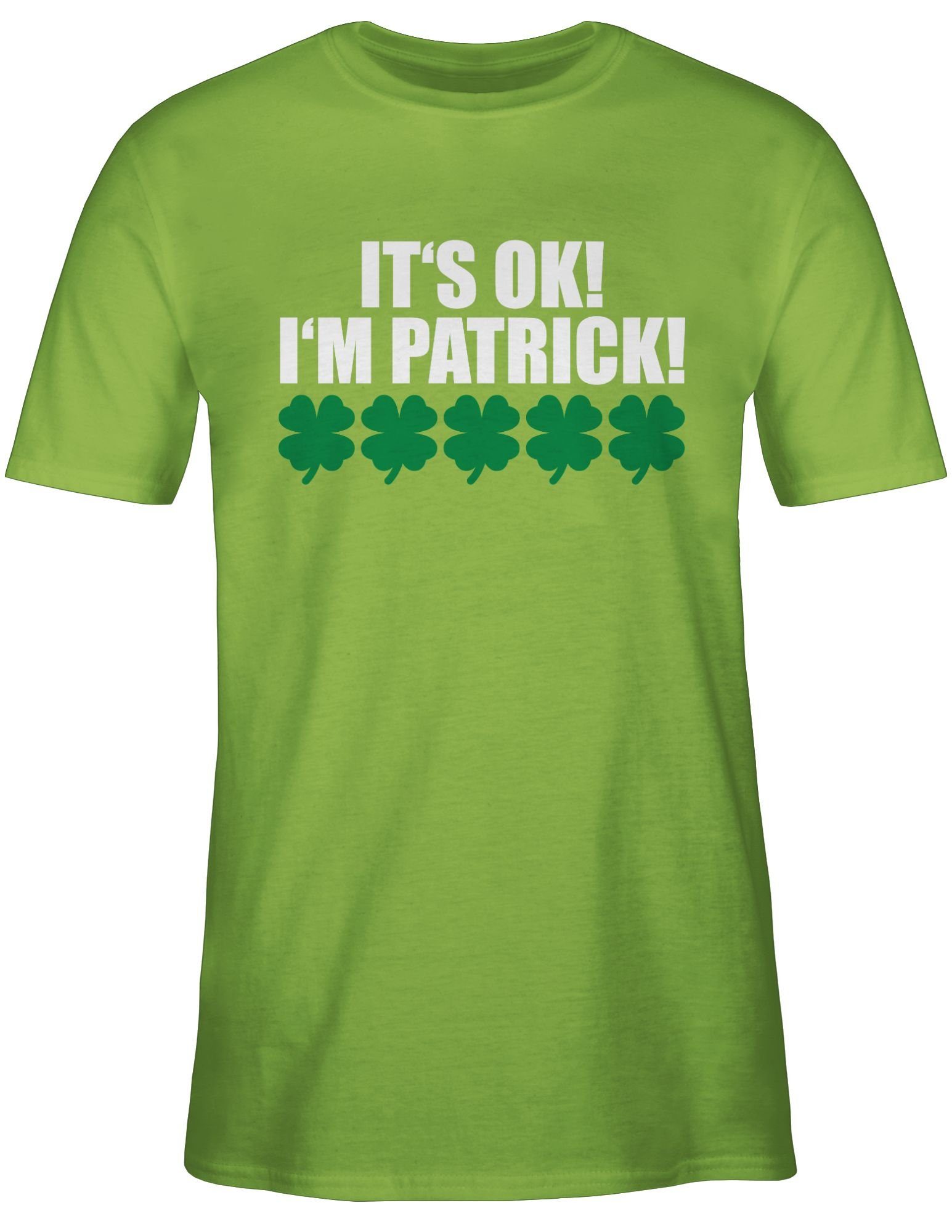 - Shirtracer Patrick 3 T-Shirt weiß St. Patricks Day It's I'm ok! Hellgrün