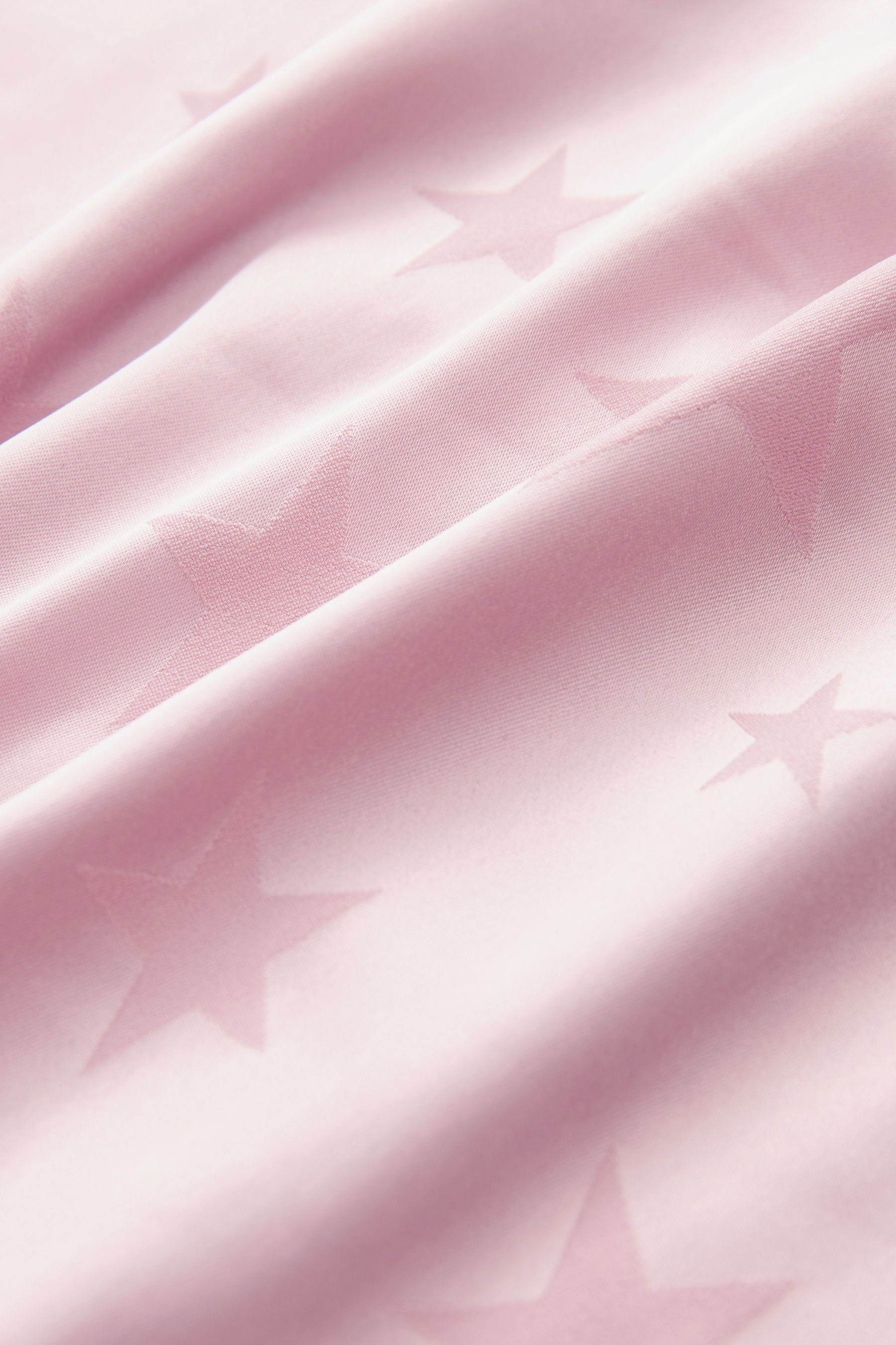 Satinpyjama Pink Jacquard durchgeknöpfter Star Pyjama tlg) (2 Next Kurzer,