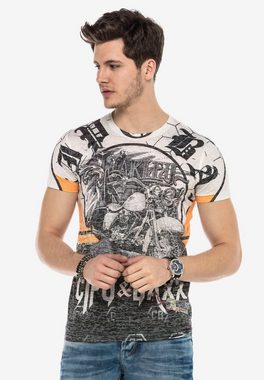 Cipo & Baxx T-Shirt mit stylischem Allover-Print