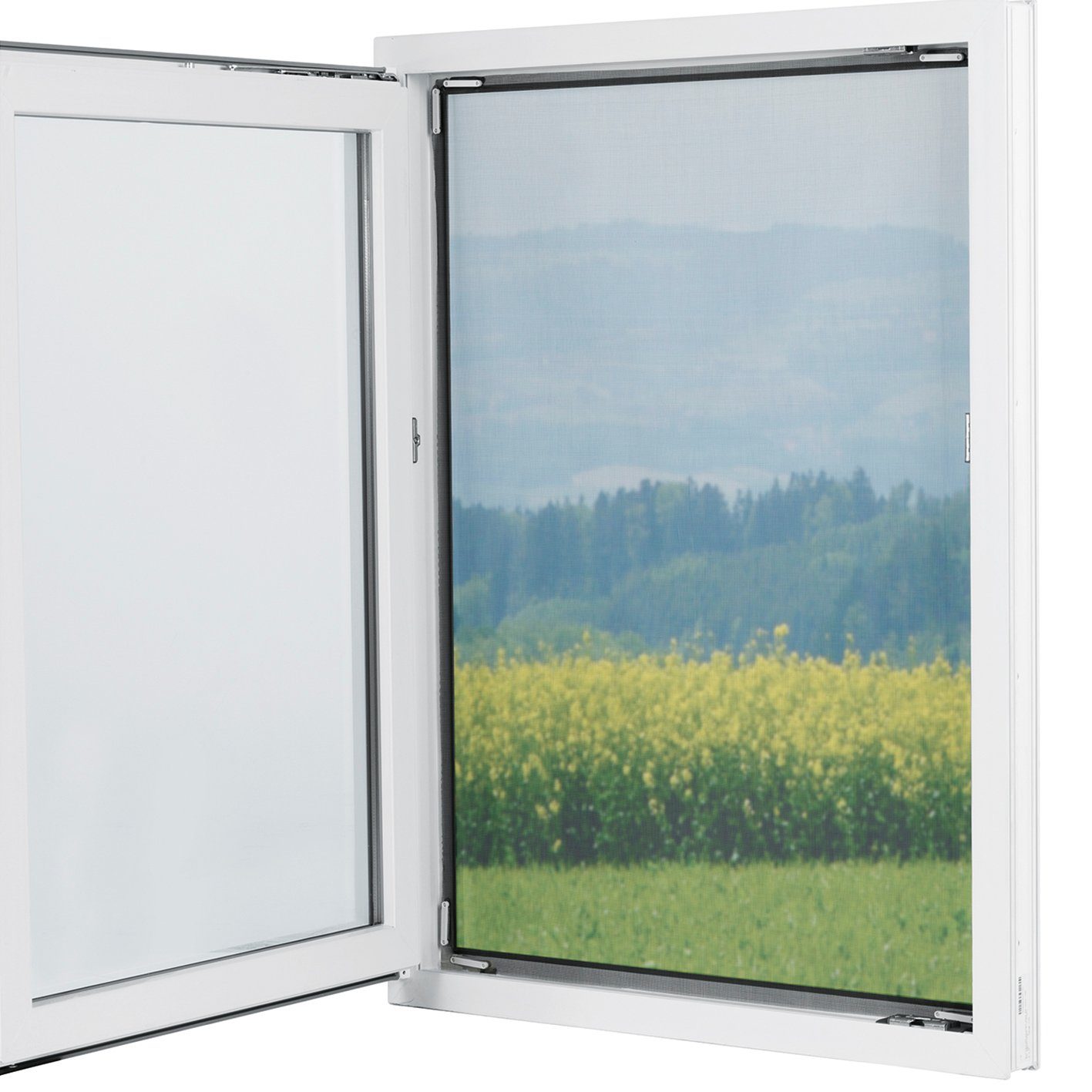 Insektenschutzplissee Fenster Fliegengitter Insektenschutz cm Magnetverschluss Magneten, schwarz, EASYmaxx, Moskitonetz 150x130 mit