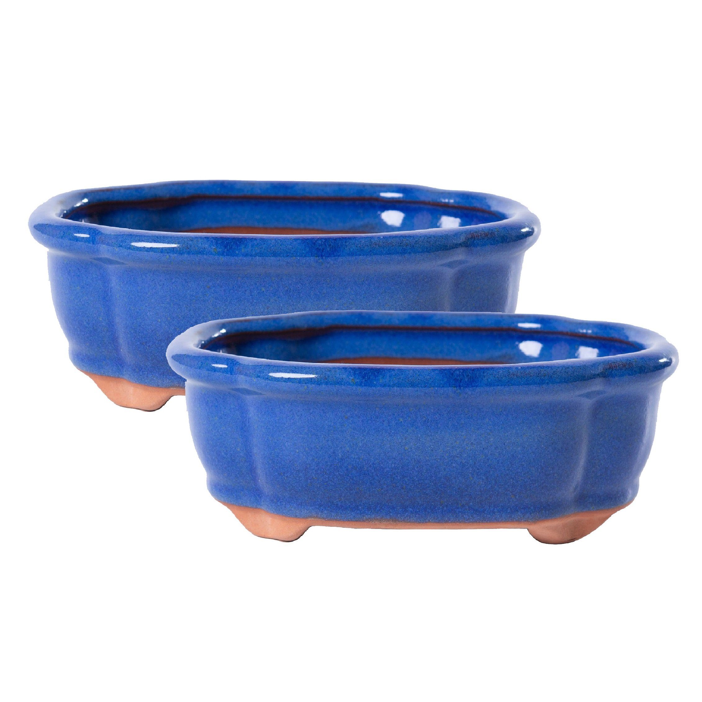 Entwässerungslöchern Mix Stück mit Dekovase Form Jinfa Keramik-Bonsai-Töpfen Jinfa in 2 (23,7Euro/Stück)Blau