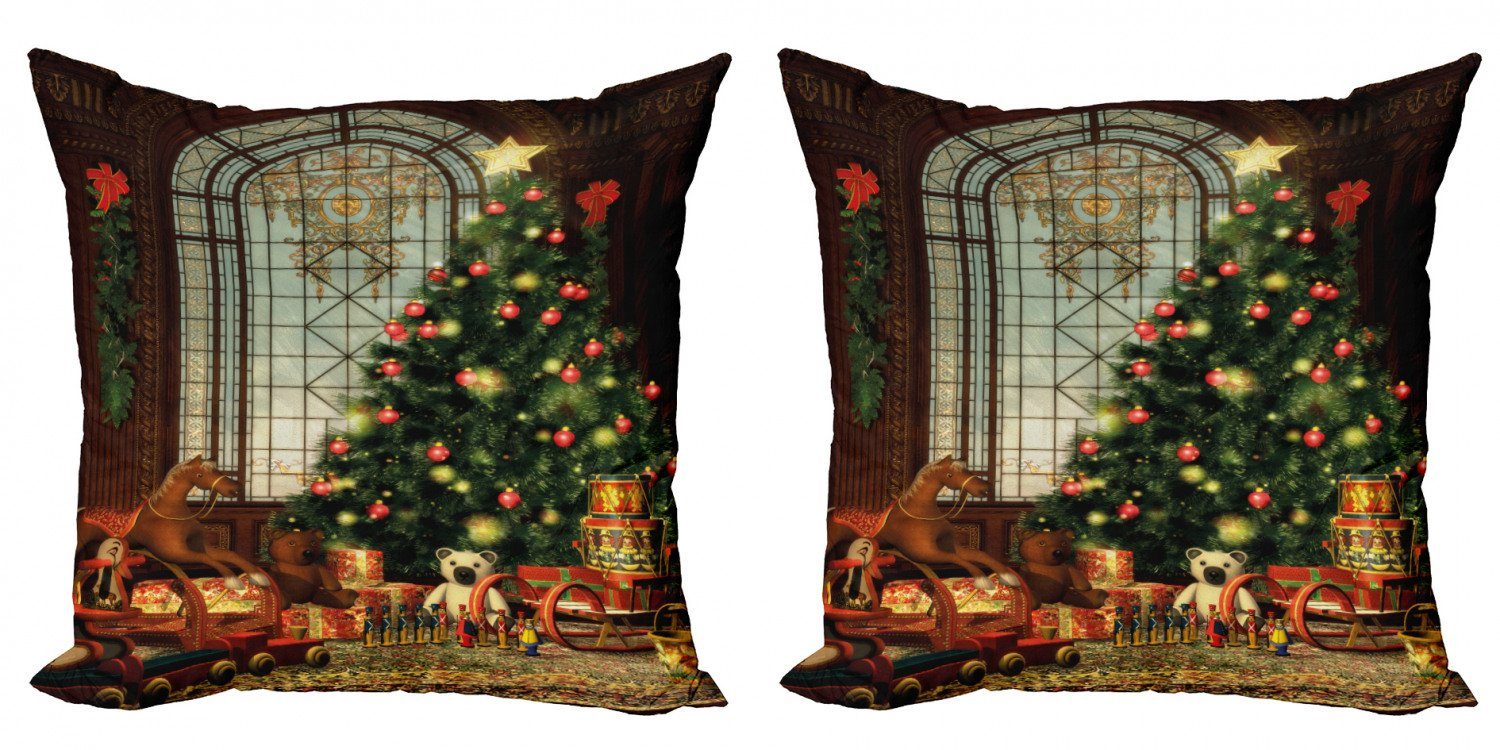 Kissenbezüge Modern Accent Doppelseitiger Digitaldruck, Abakuhaus (2 Stück), Weihnachten Weihnachtsbaum