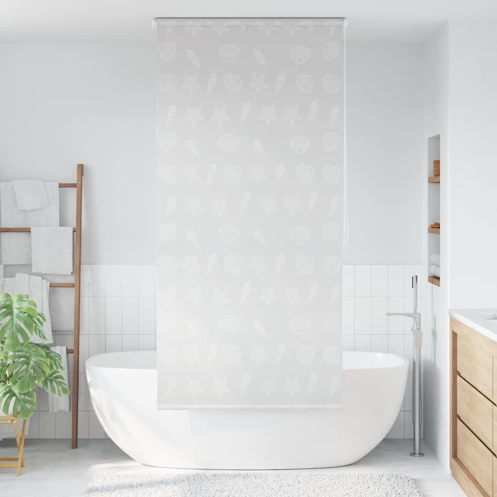 vidaXL Duschvorhang Duschrollo 80x240 cm Seesternmuster Breite 80 cm