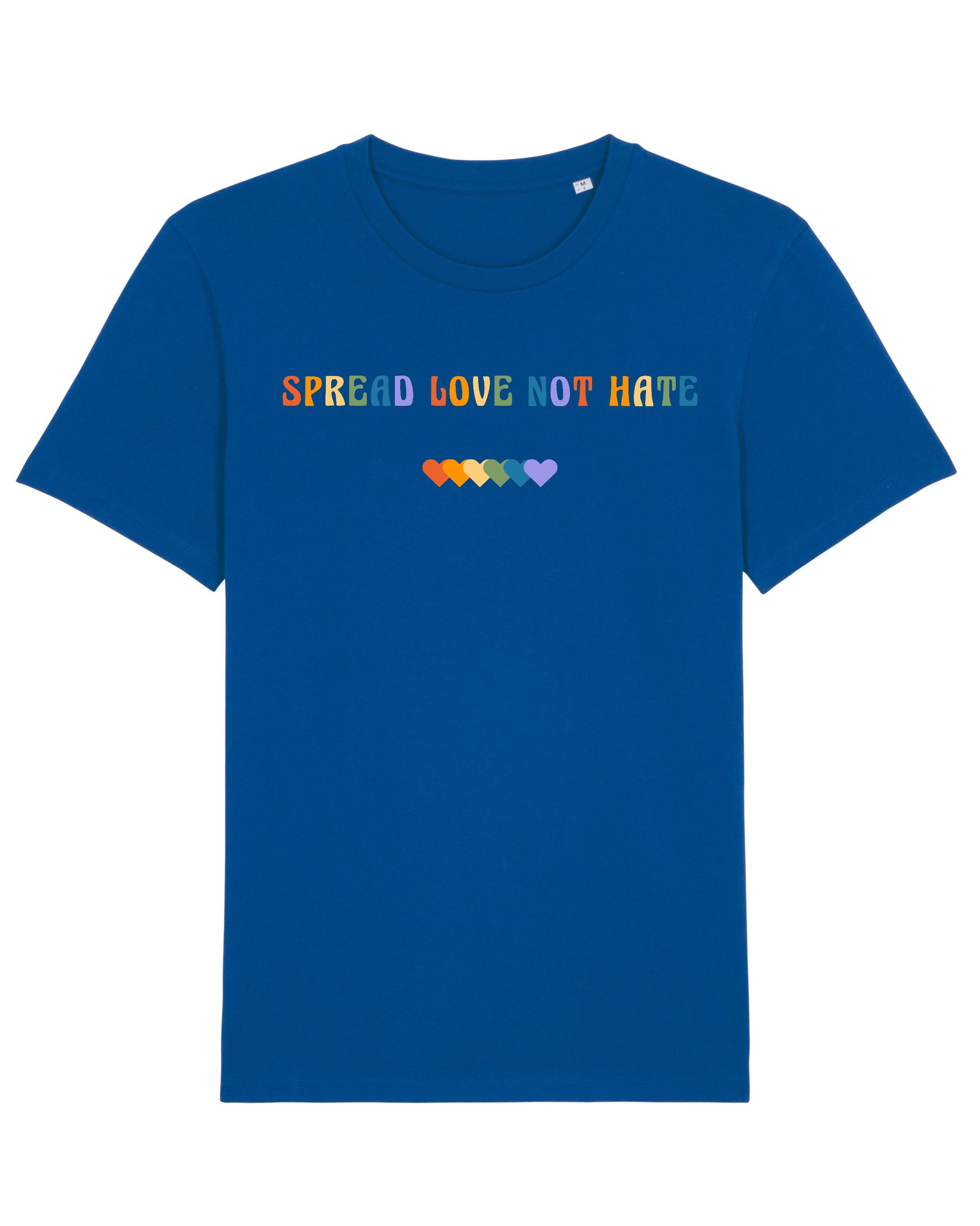 majorelle (1-tlg) Hate Apparel Love blau Spread Print-Shirt not wat?