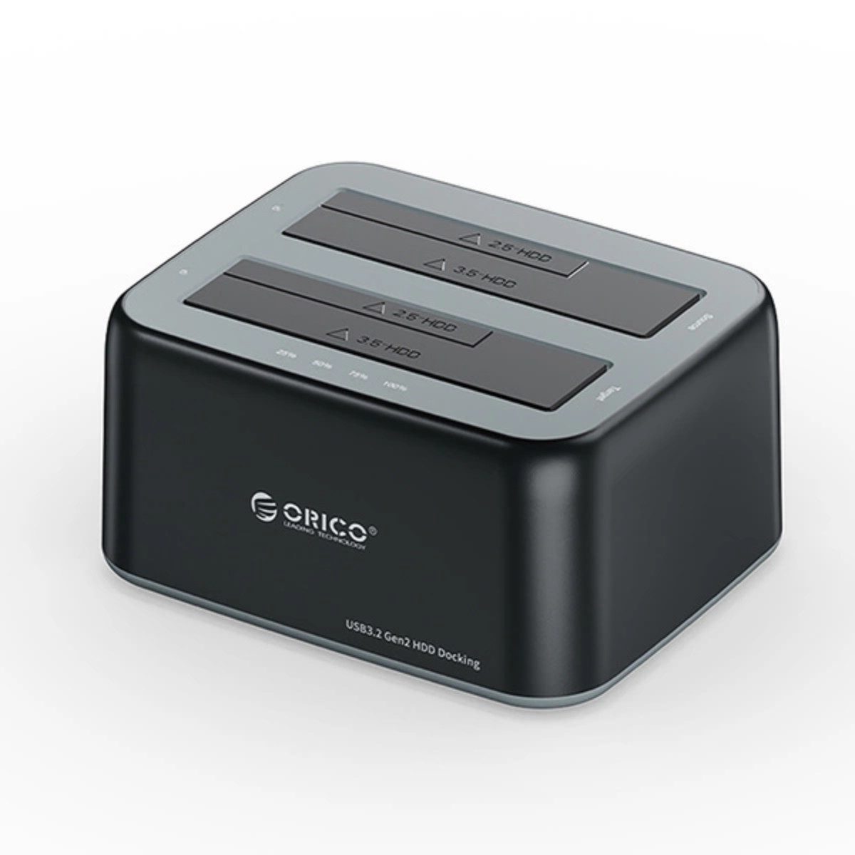 ORICO Festplatten-Dockingstation Orico 6829C3 Dockingstation für 2 x 2,5"/3,5" SATA HDD/SSD - Schwarz, (Einzelgerät, Einzelgerät), Vertikale Bauweise, USB 3.2 Gen2, SATA-kompatibel