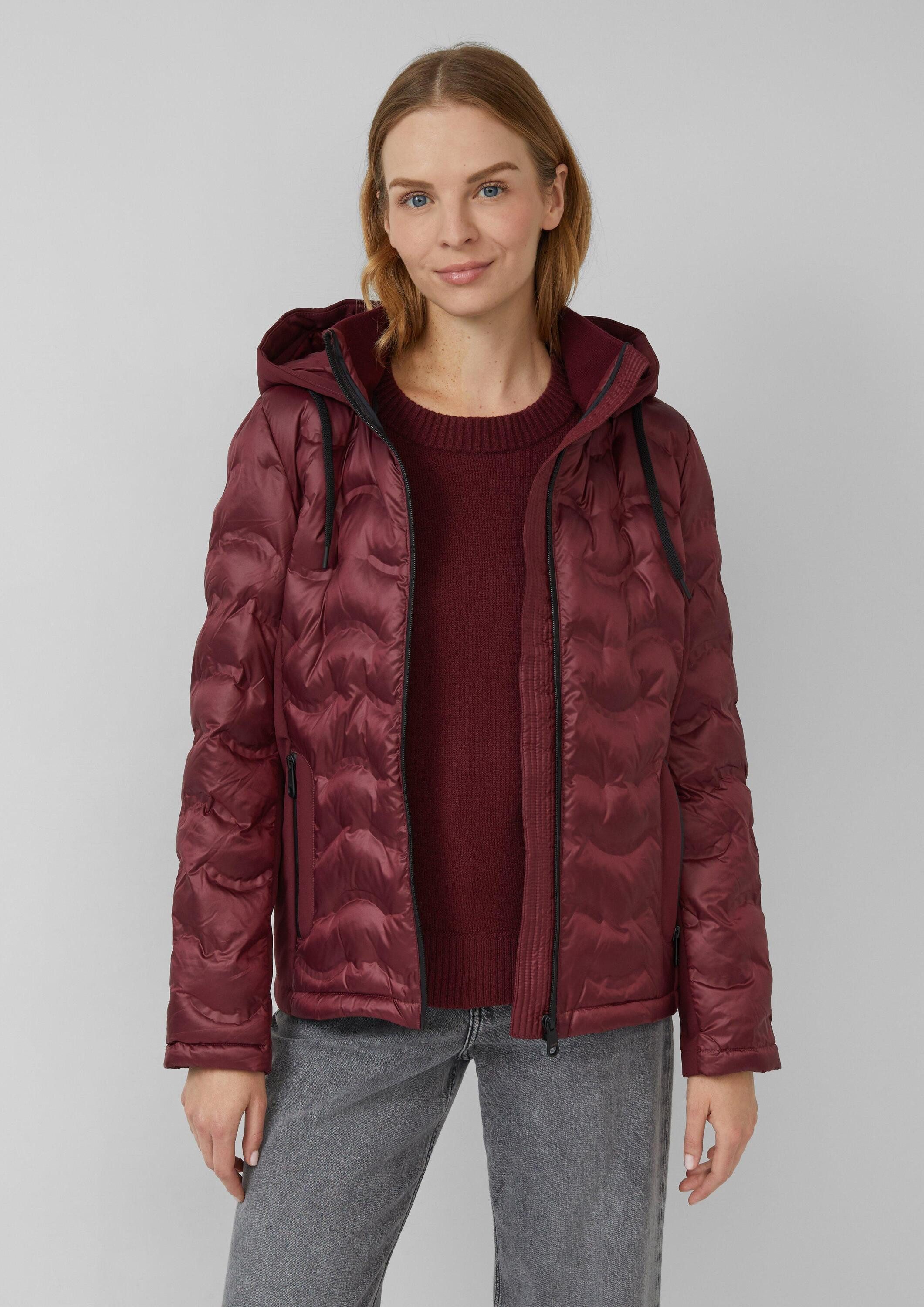 s.Oliver Funktionsjacke Outdoor-Jacke Leichte Jacke im Fabricmix mit abnehmbarer Kapuze