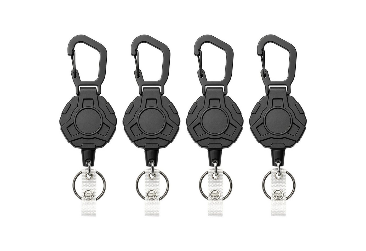 Youyijia Schlüsselanhänger 4er Set Ausziehbarer Schlüsselanhänger 82 cm Stahlseil Badge