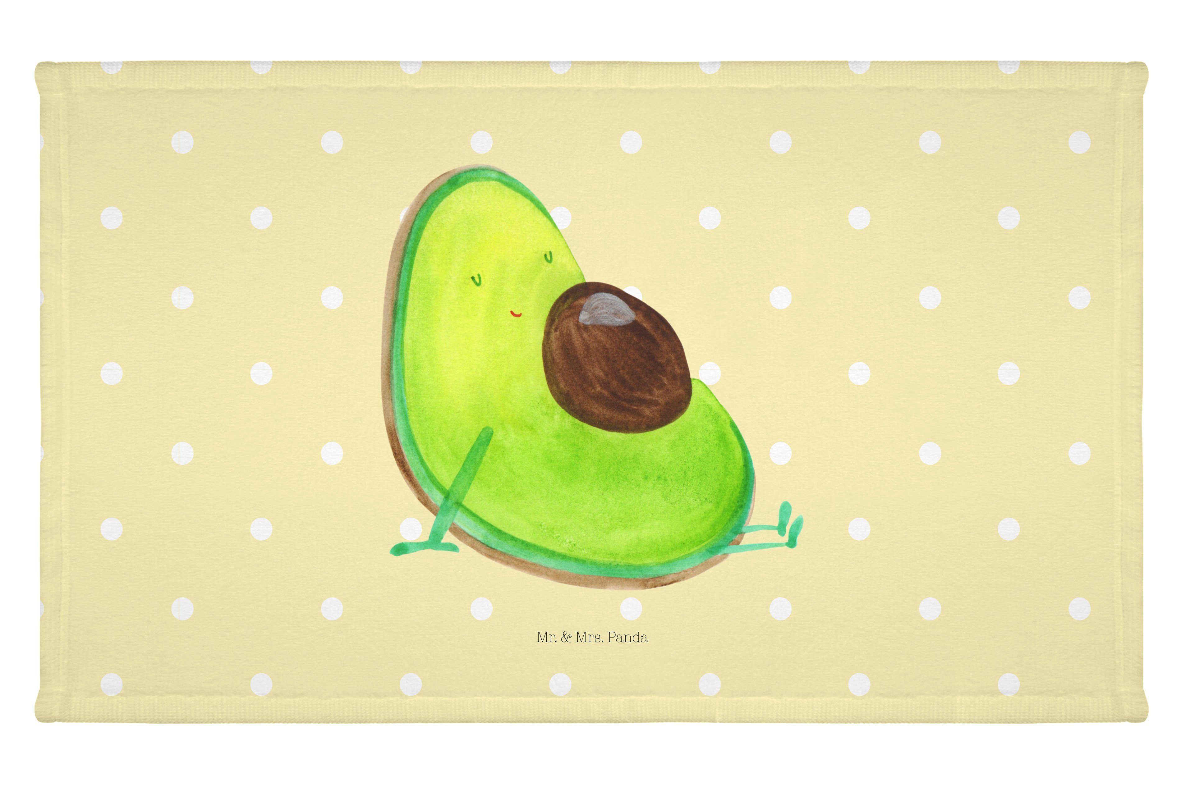 Mr. & Mrs. Panda Handtuch Avocado schwanger - Gelb Pastell - Geschenk, Liebe, Sport Handtuch, B, (1-St)