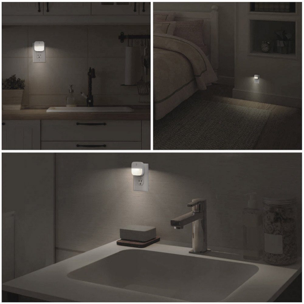 2024 Merry Weiß Schlafzimmer,Treppenhaus, LED LED Küche 1/3/6 Stück, mit Bewegungsmelder Steckdose Nachtlicht Flur, für Nachtlicht mit Dämmerungssensor,