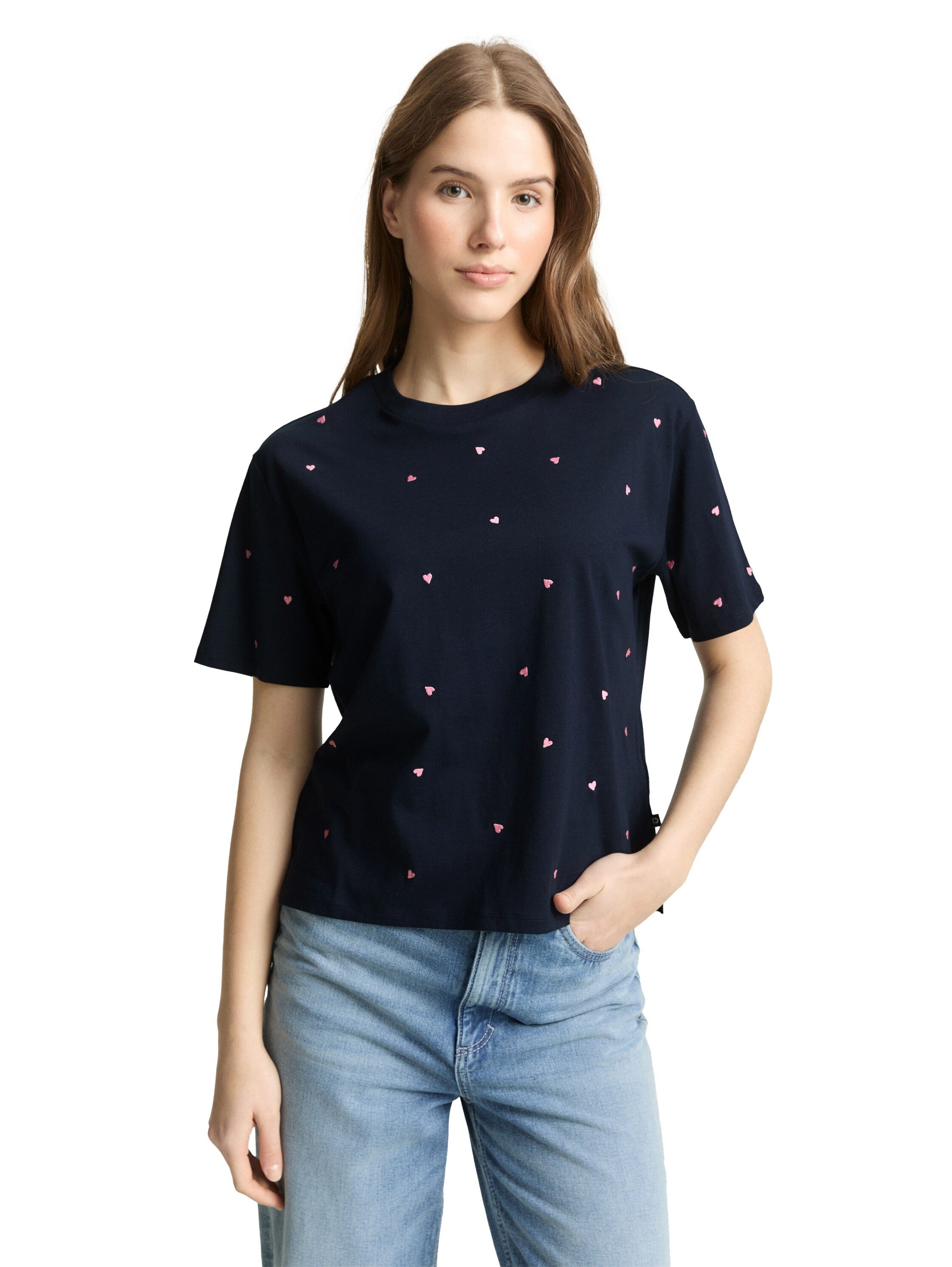 TOM TAILOR Denim T-Shirt mit All-Over Print