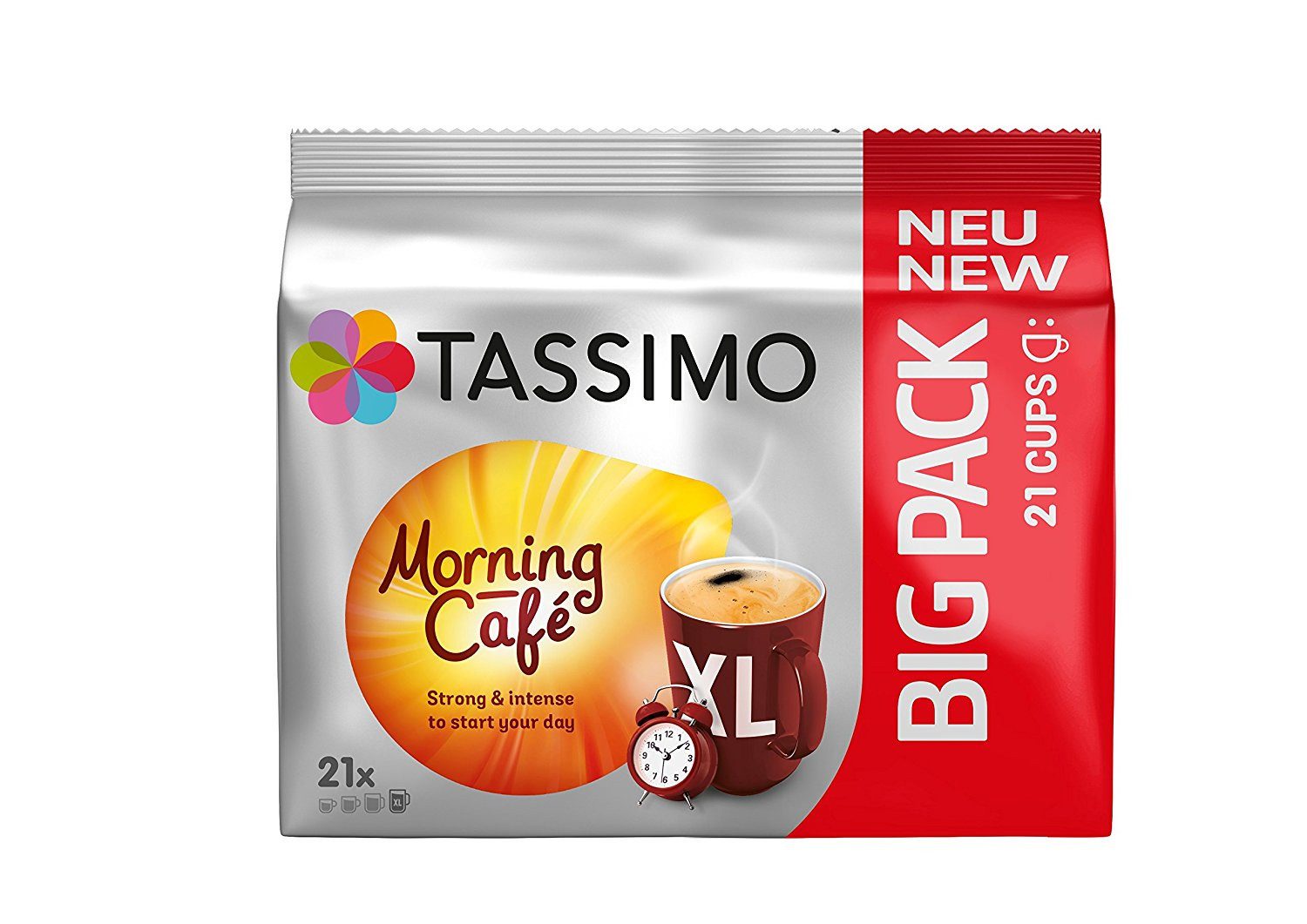 TASSIMO Kaffee T DISC Vielfaltspaket XL 5 Sorten Morning Café Mild Crema Intenso, 713 g, (Packung, 5er Pack)