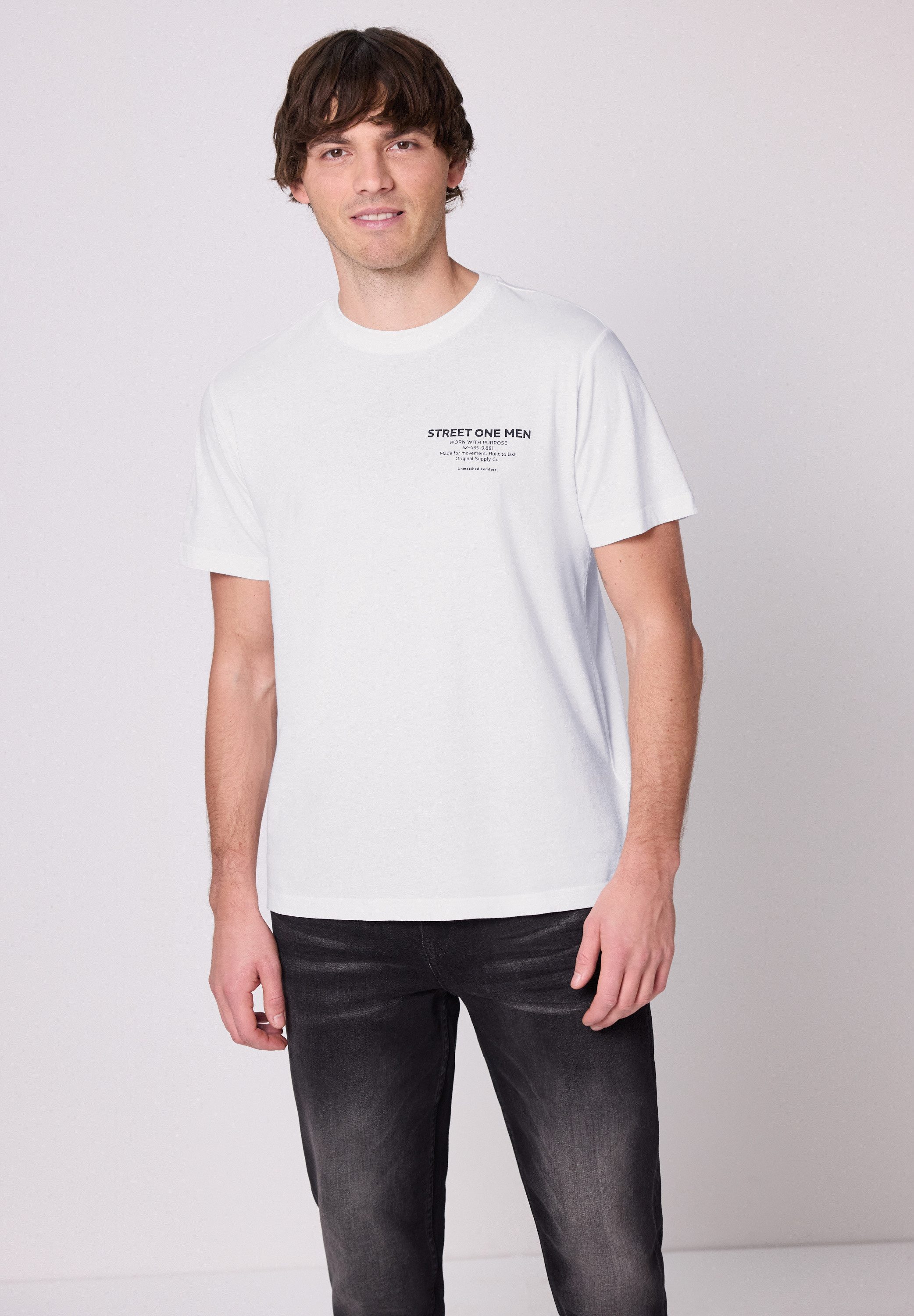 STREET ONE MEN T-Shirt aus reiner Baumwolle
